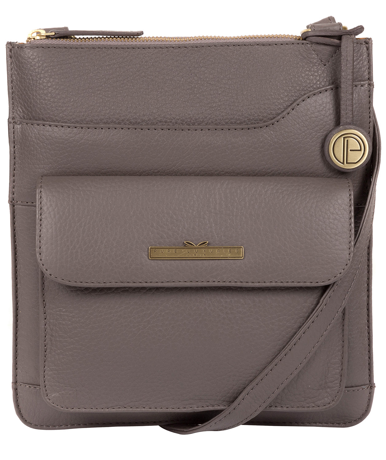 'Anne' Grey Leather Cross Body Bag image 1