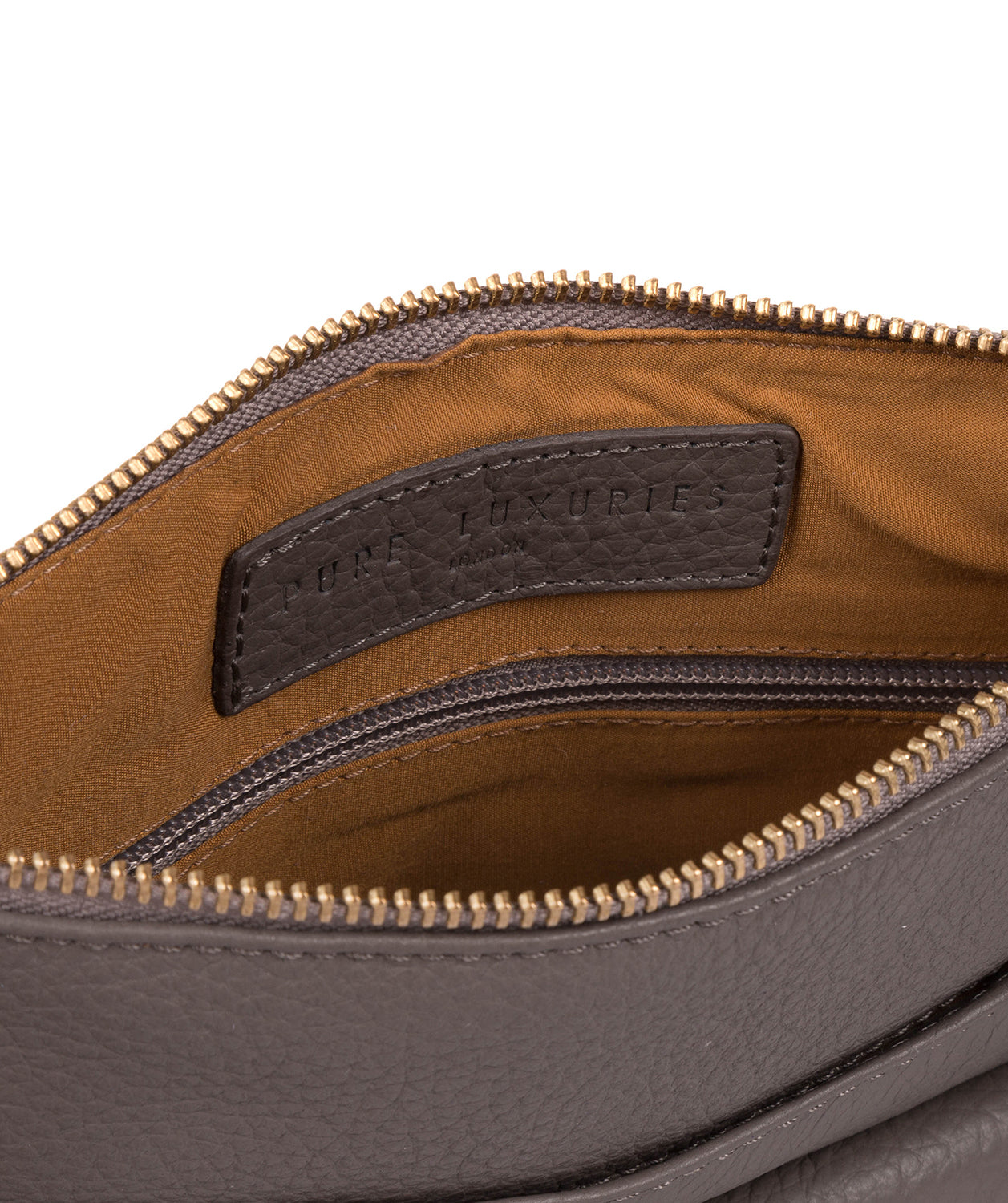 'Anne' Grey Leather Cross Body Bag image 4