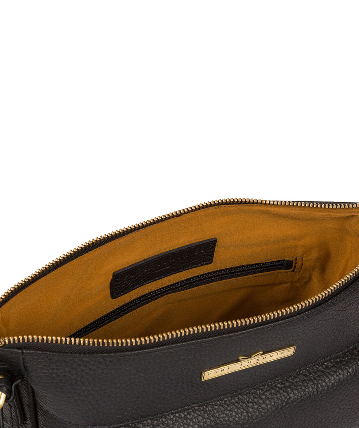 'Caroline' Black Leather Cross Body Bag