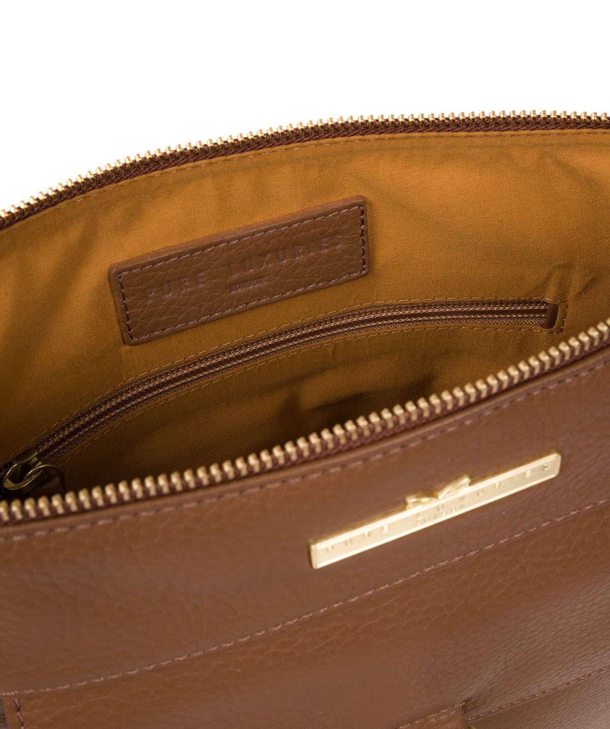 'Caroline' Dark Tan Leather Cross Body Bag image 4