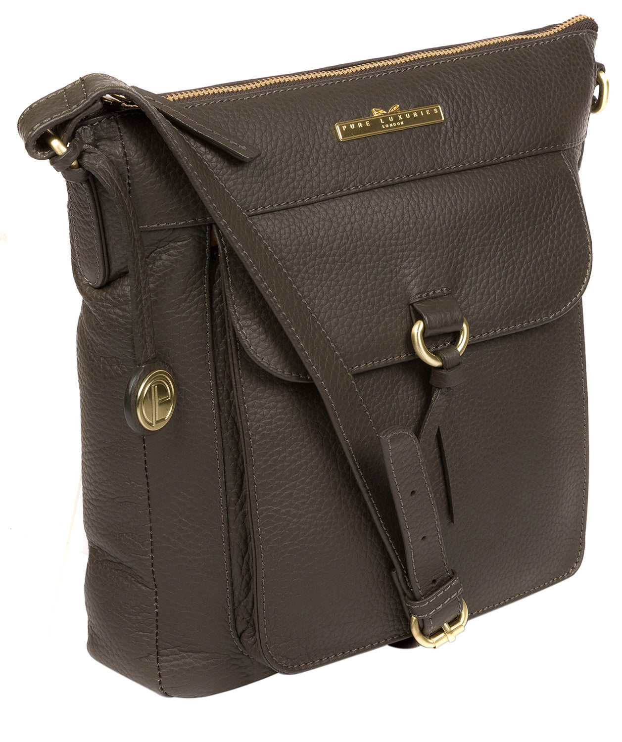 'Caroline' Olive Leather Cross Body Bag image 5