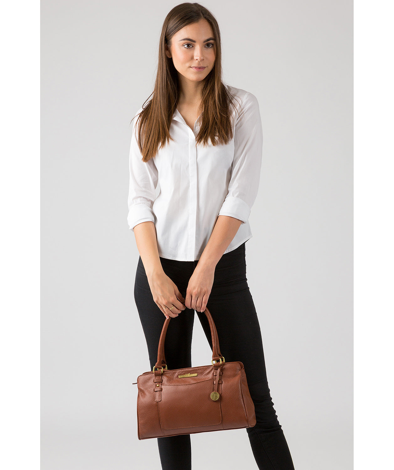 'Lettie' Dark Tan Quality Leather Handbag
image 2