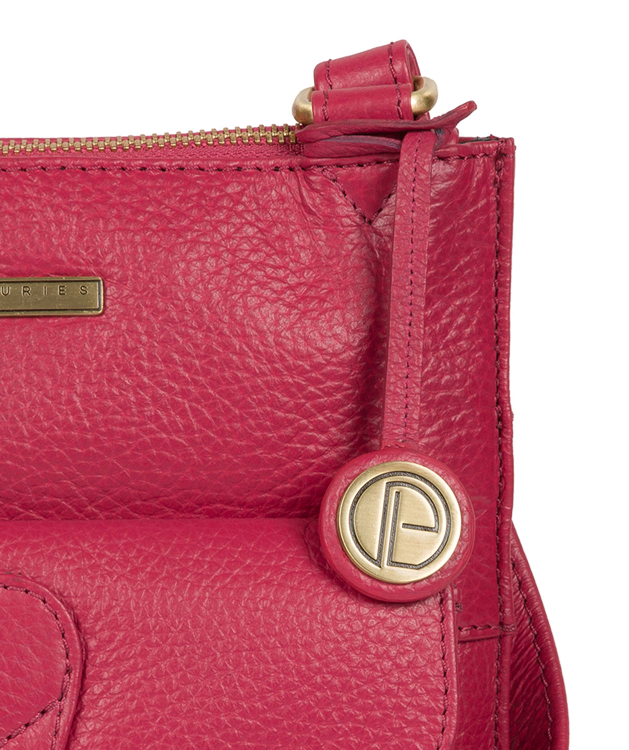 'Heather' Berry Leather Cross Body Bag