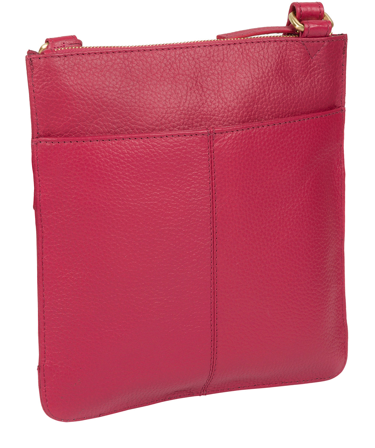 'Heather' Berry Leather Cross Body Bag