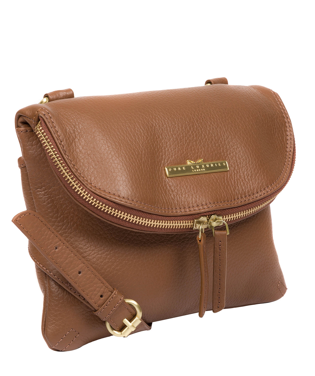 'Sheryl' Dark Tan Leather Cross Body Bag image 5