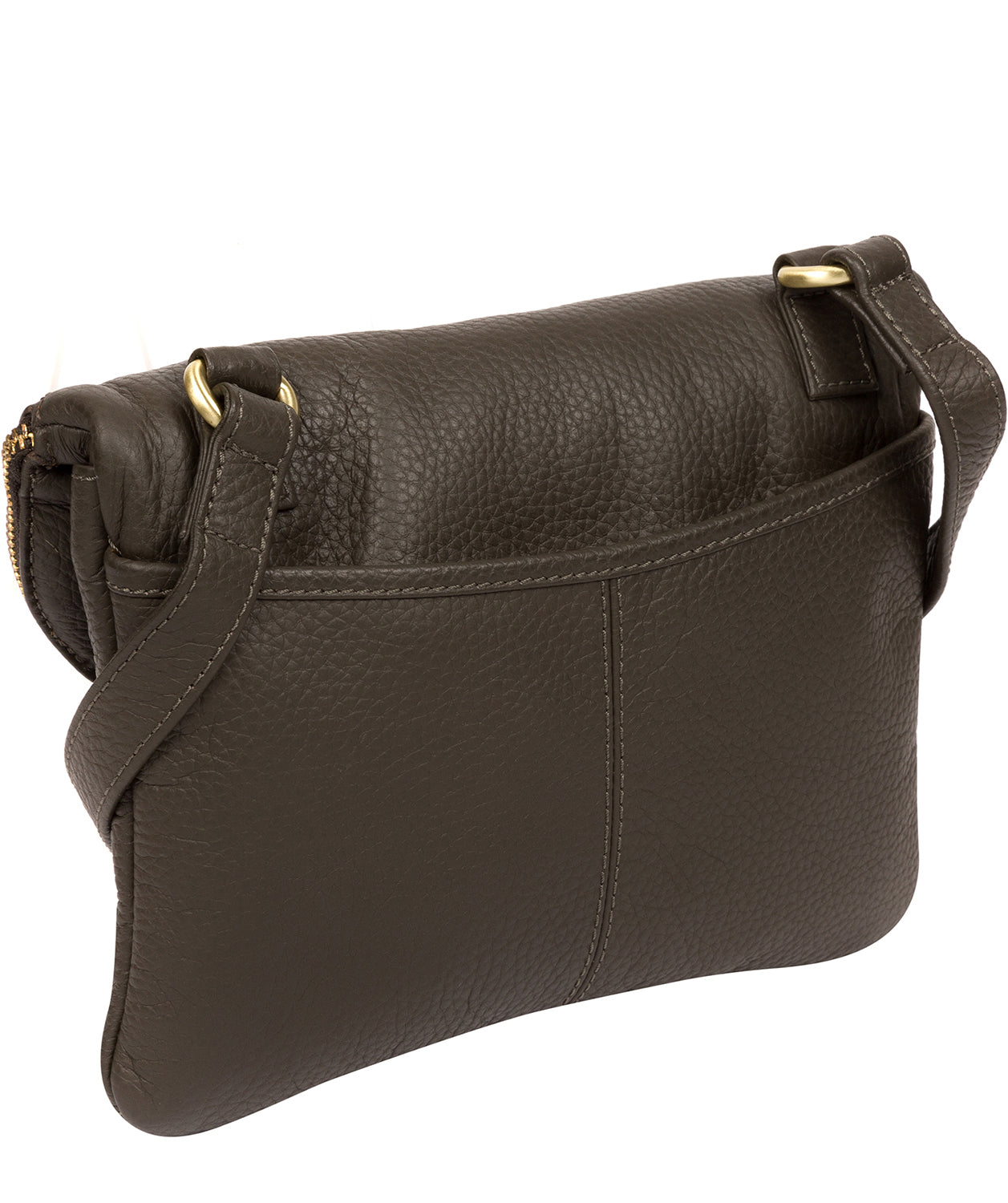 'Sheryl' Olive Leather Cross Body Bag Pure Luxuries London