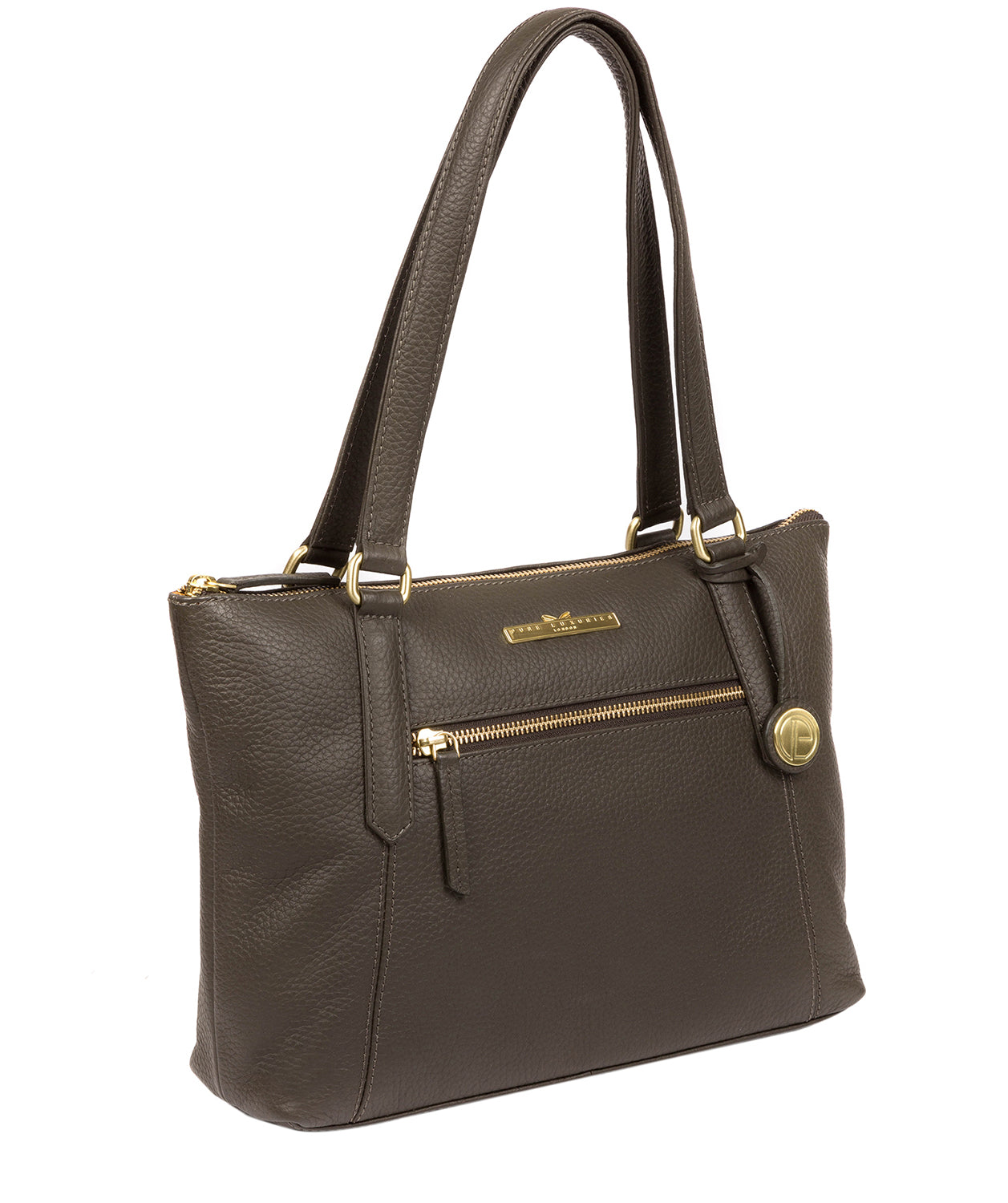 'Laurel' Olive Leather Handbag Pure Luxuries London