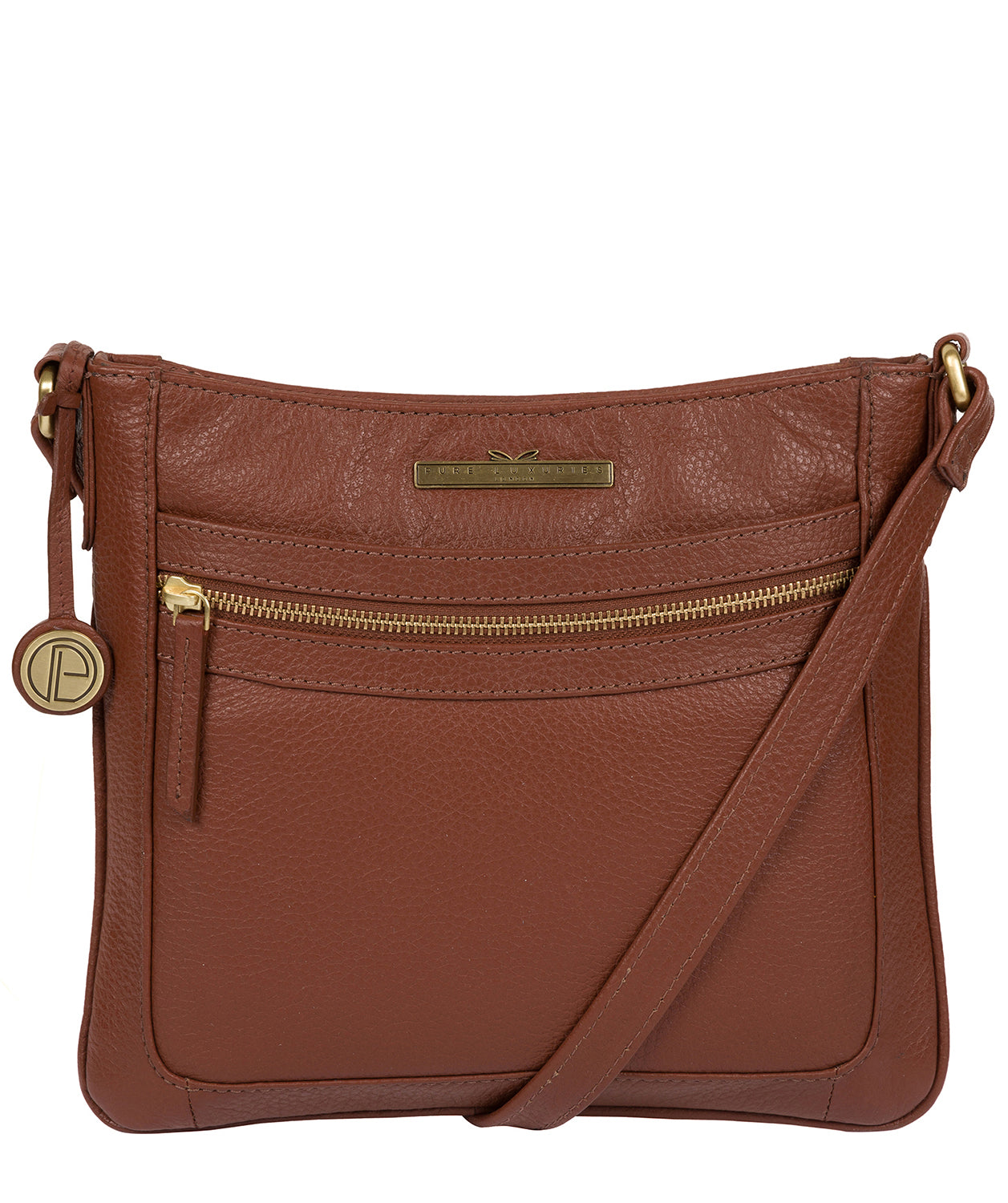 'Lily' Dark Tan Leather Cross Body Bag image 1