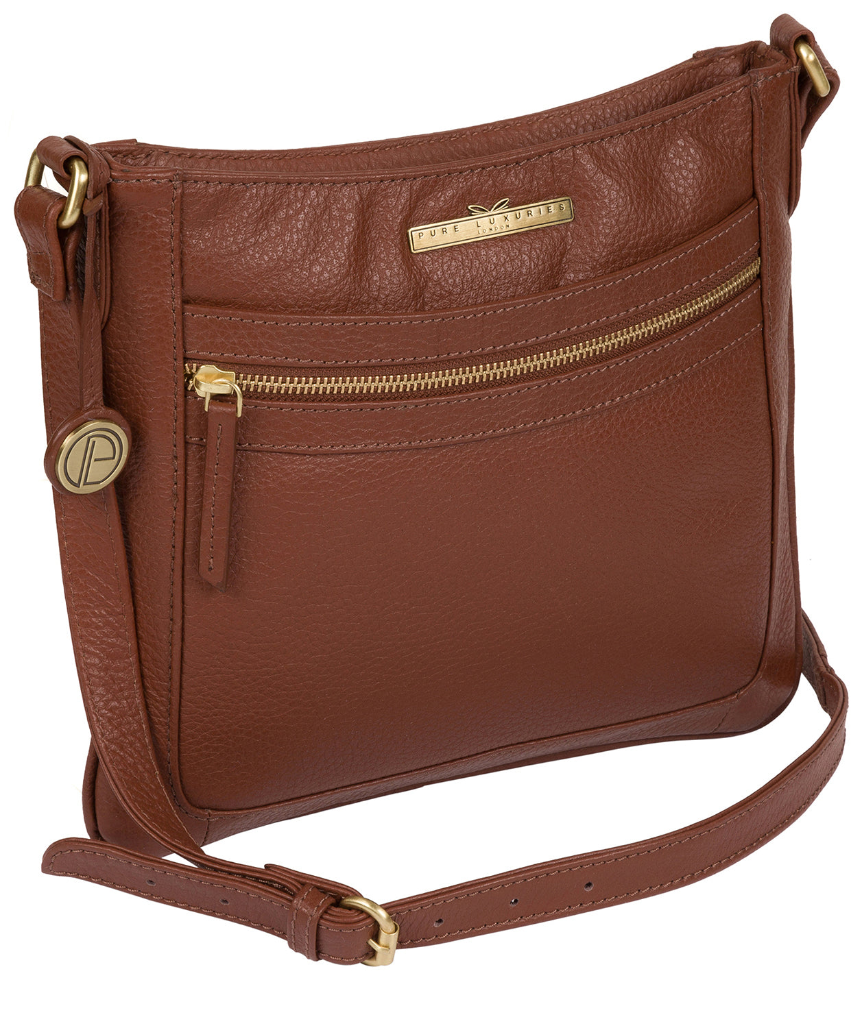 'Lily' Dark Tan Leather Cross Body Bag image 3