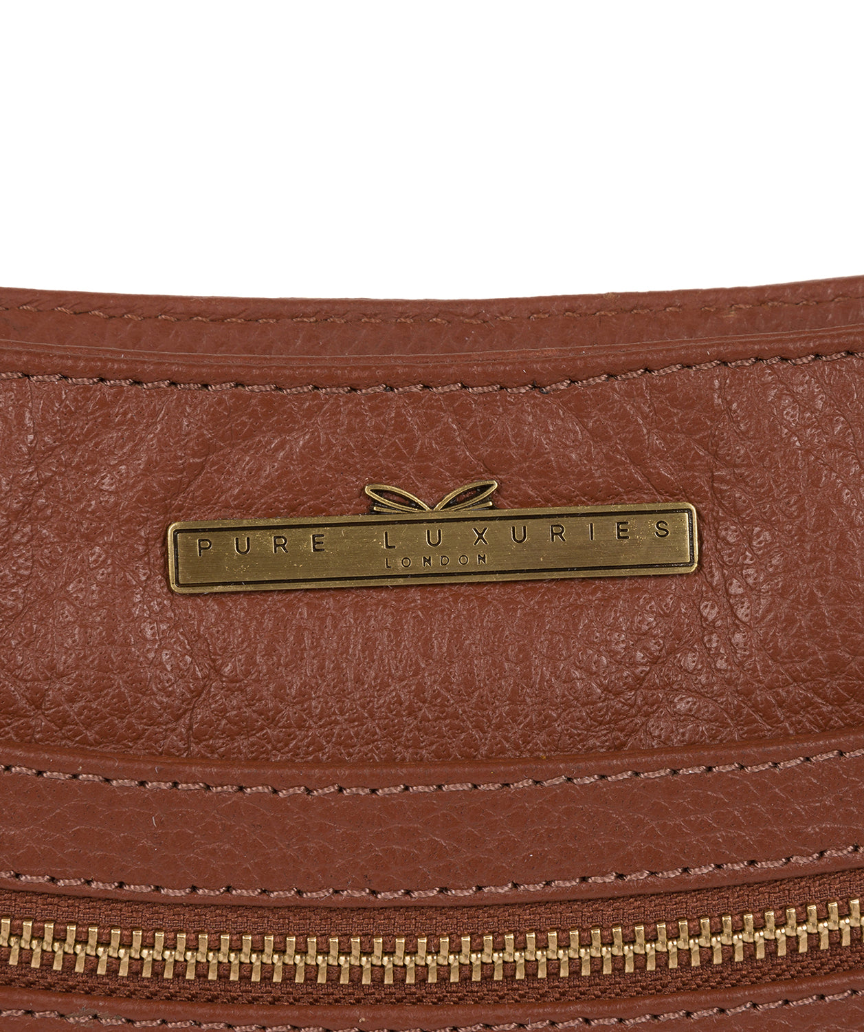 'Lily' Dark Tan Leather Cross Body Bag Pure Luxuries London