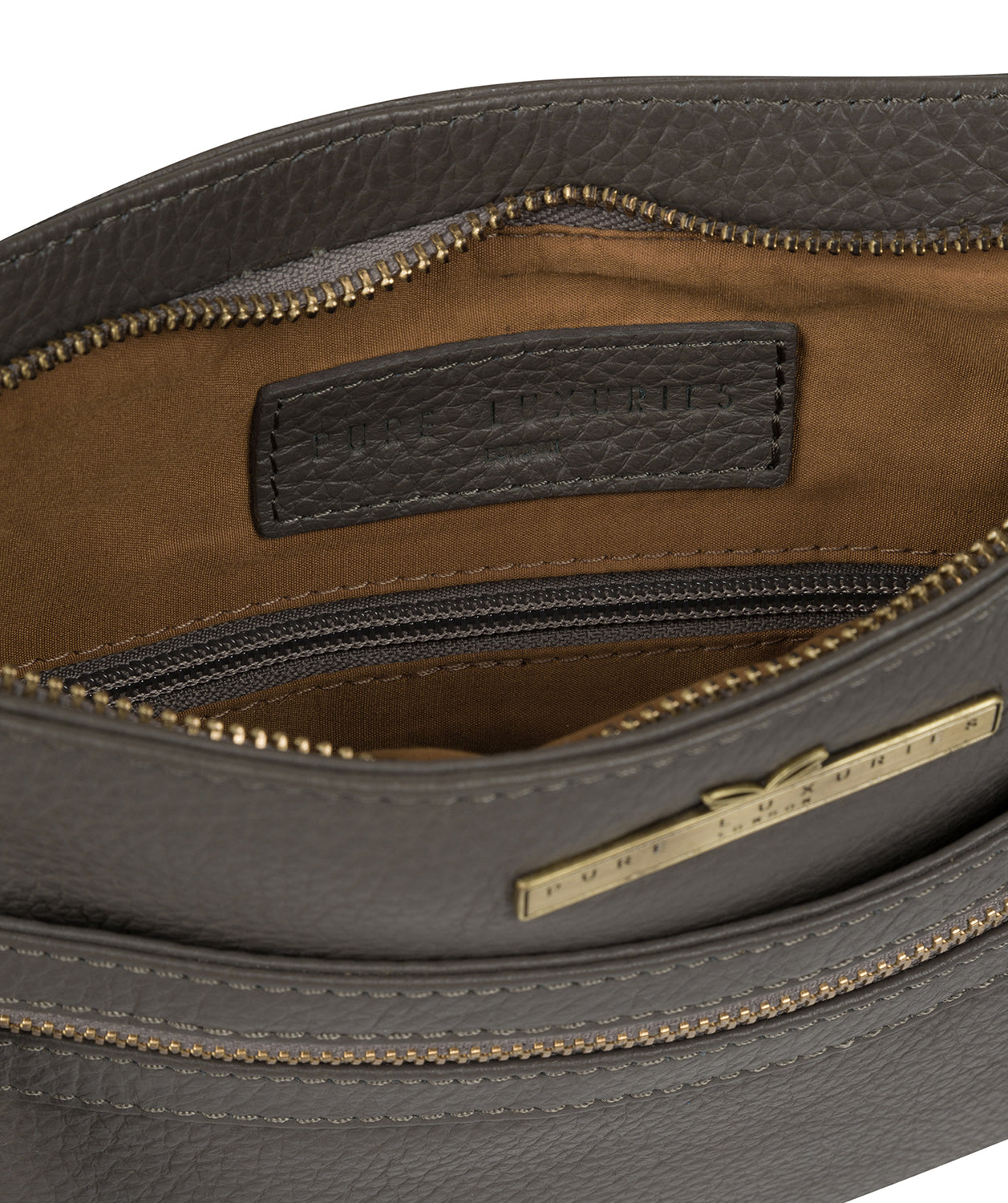 'Lily' Grey Leather Cross Body Bag