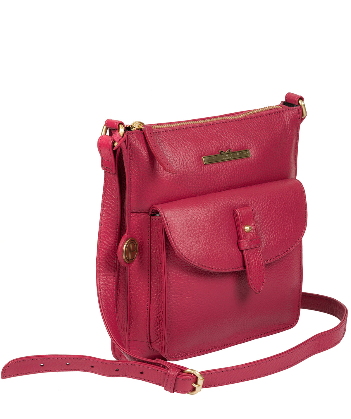 'Kaede' Berry Leather Cross Body Bag Pure Luxuries London