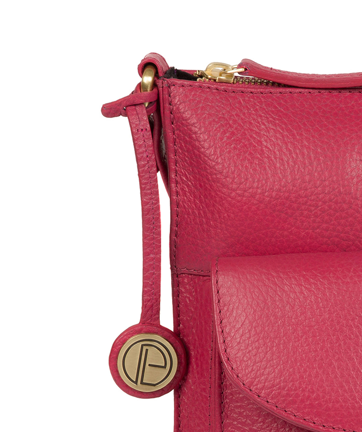 'Kaede' Berry Leather Cross Body Bag Pure Luxuries London