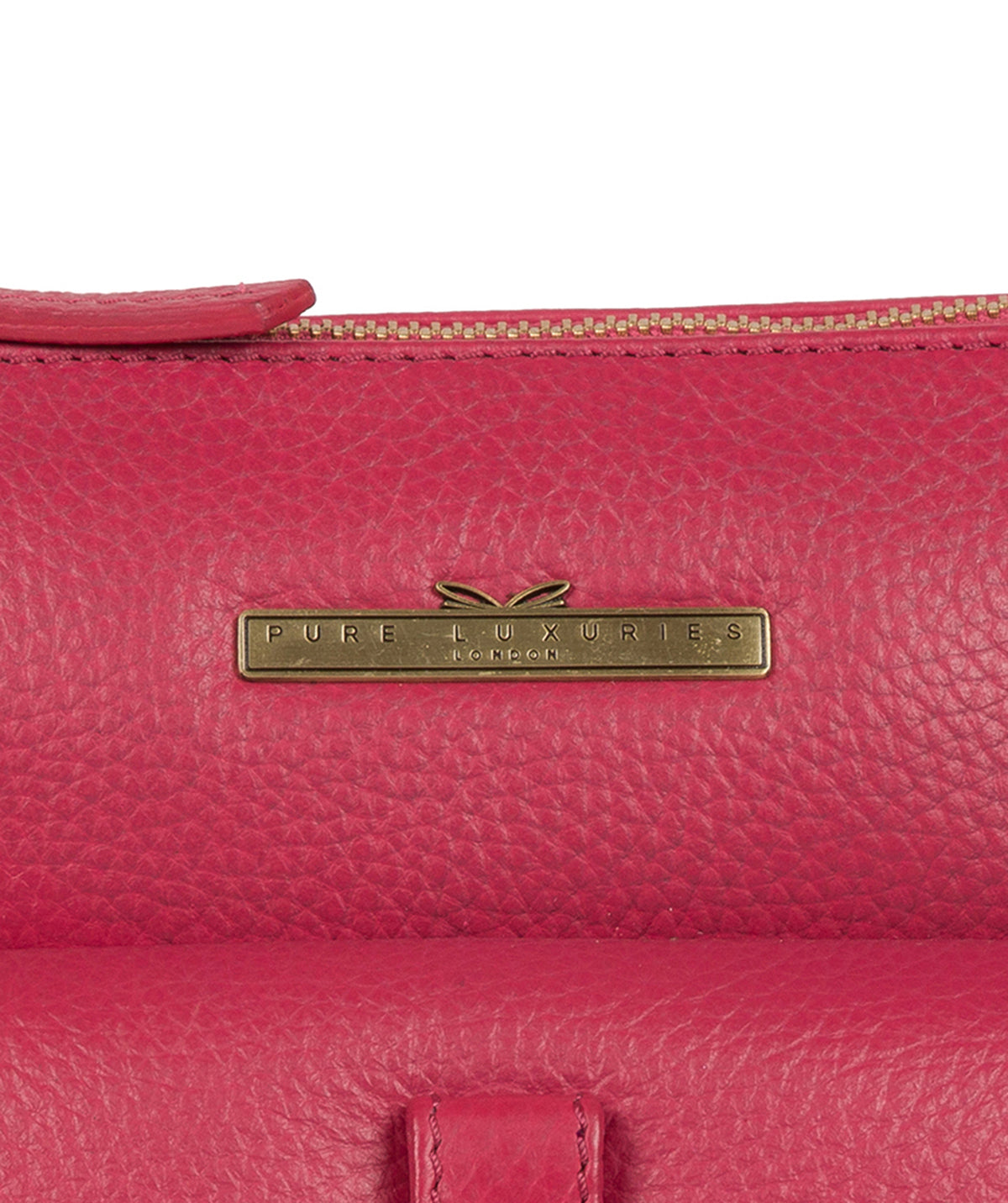 'Kaede' Berry Leather Cross Body Bag Pure Luxuries London