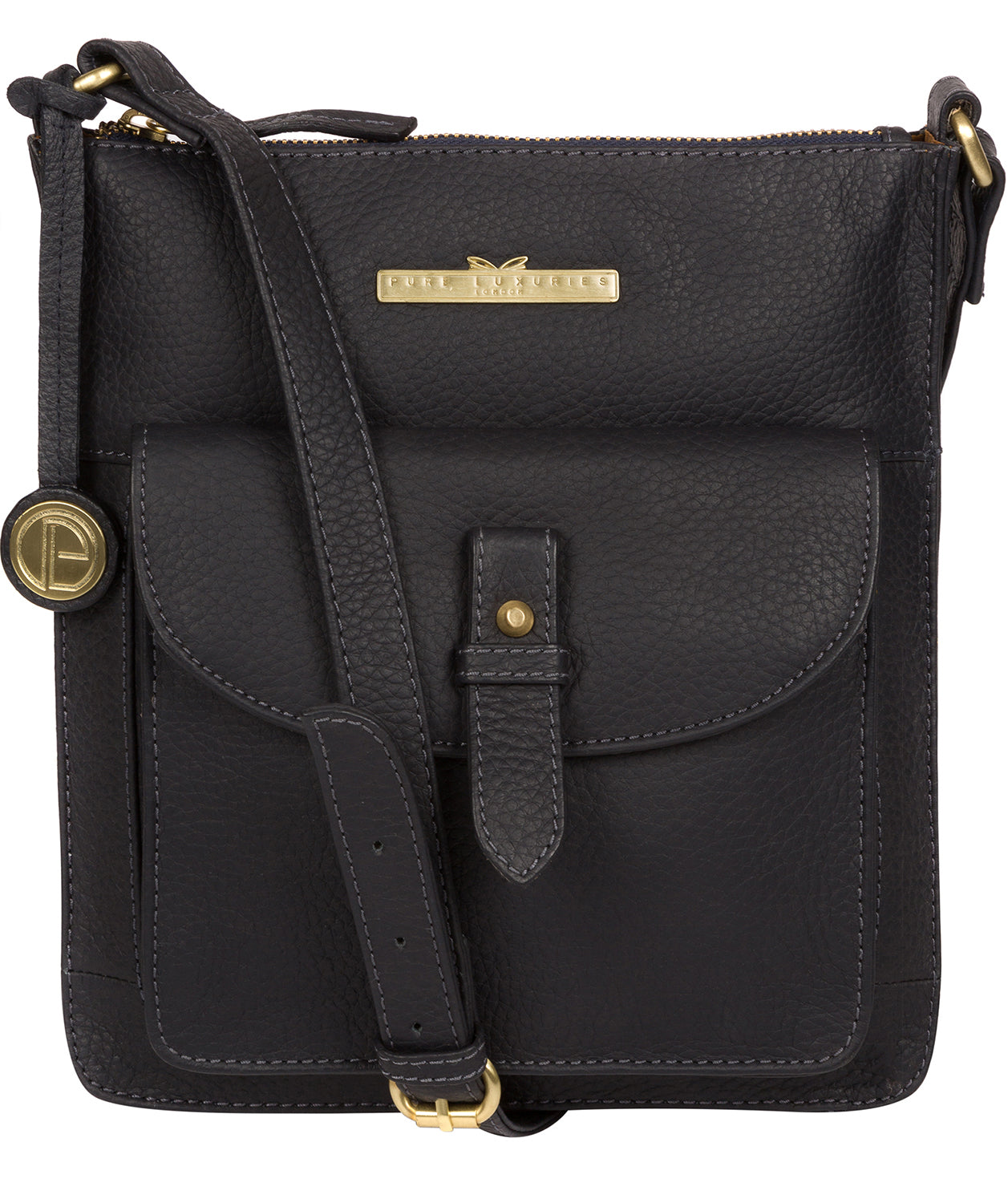 'Kaede' Navy Leather Cross Body Bag image 1