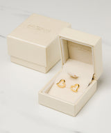 'Luisa' Yellow Gold Plated Sterling Silver Heart Earrings Pure Luxuries London