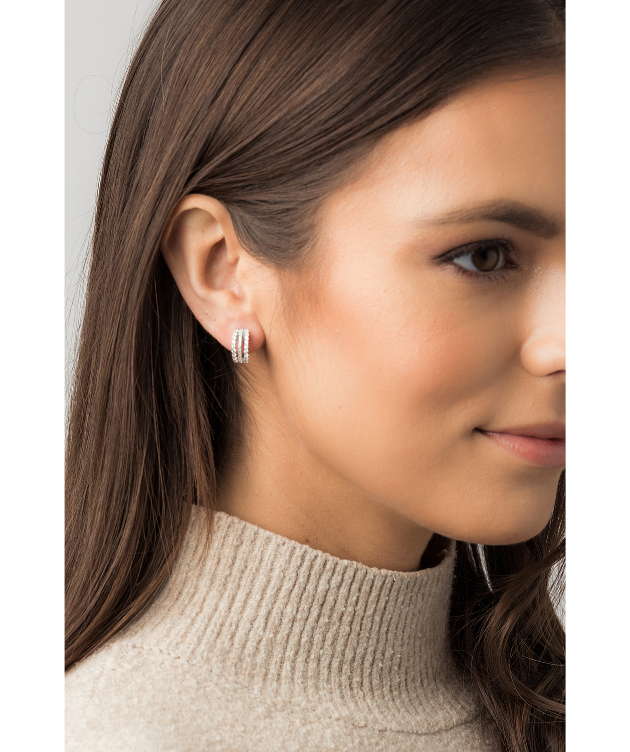 Gift Packaged 'Polaris' 925 Silver & Cubic Zirconia Earrings