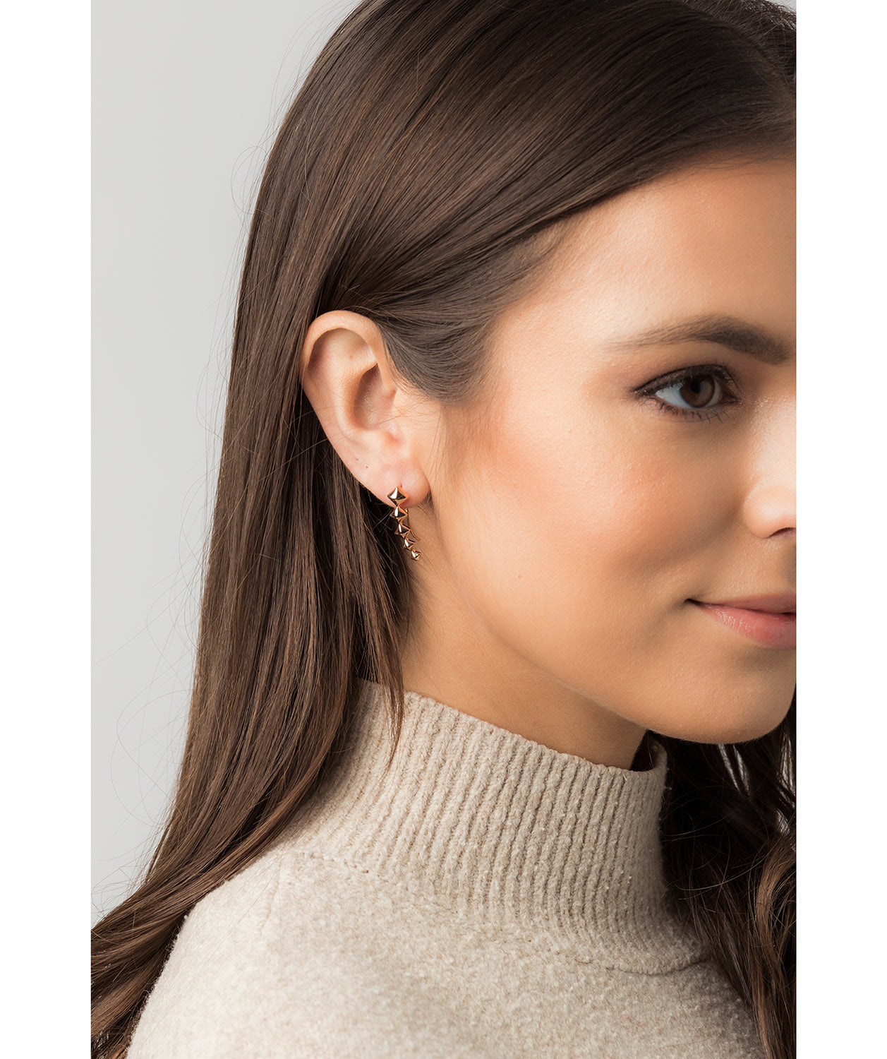 Gift Packaged 'Sirino' 18ct Rose Gold Plated 925 Silver Diamond Design Earrings