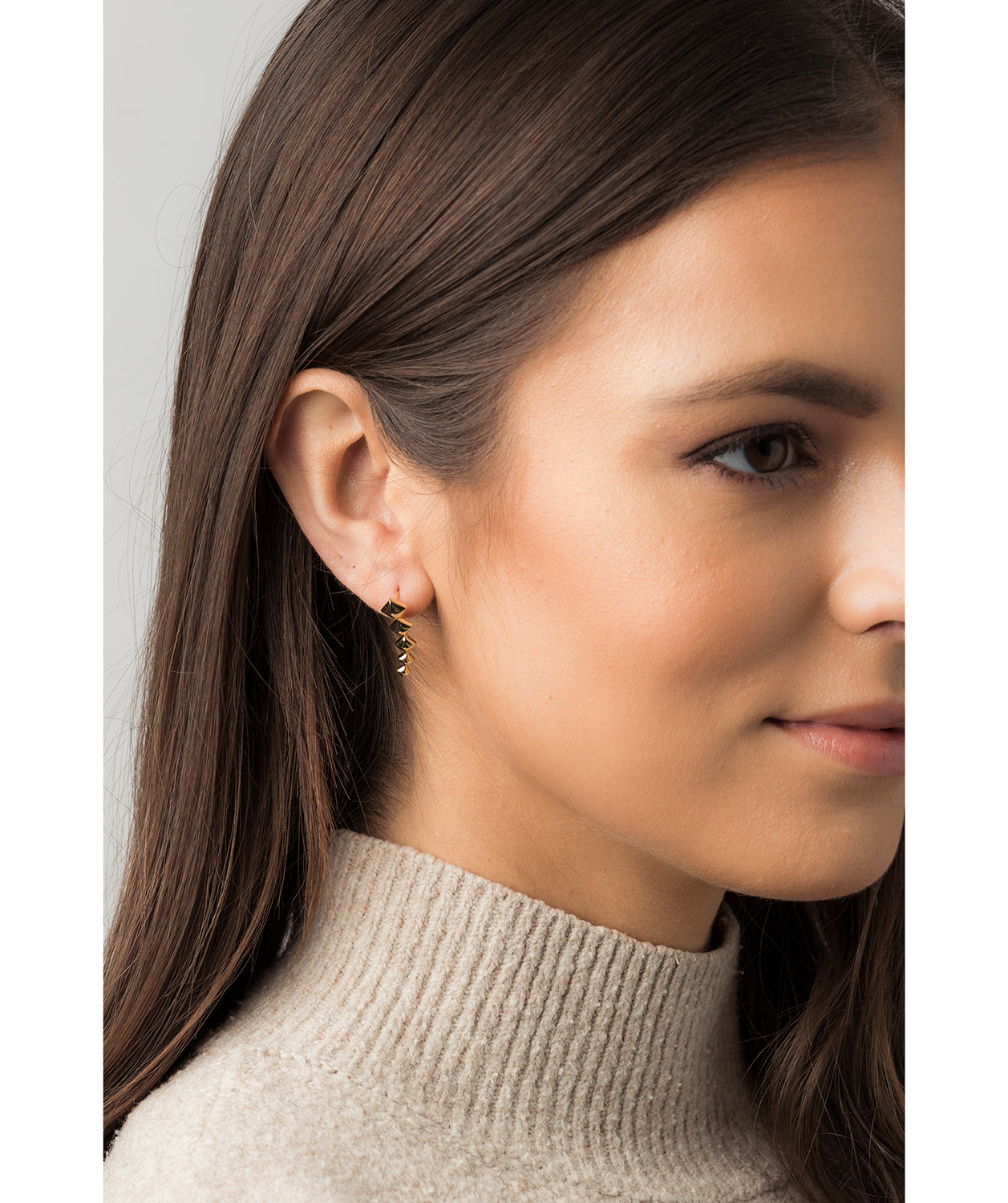 Gift Packaged 'Sirino' 18ct Yellow Gold Plated 925 Silver Diamond Design Earrings