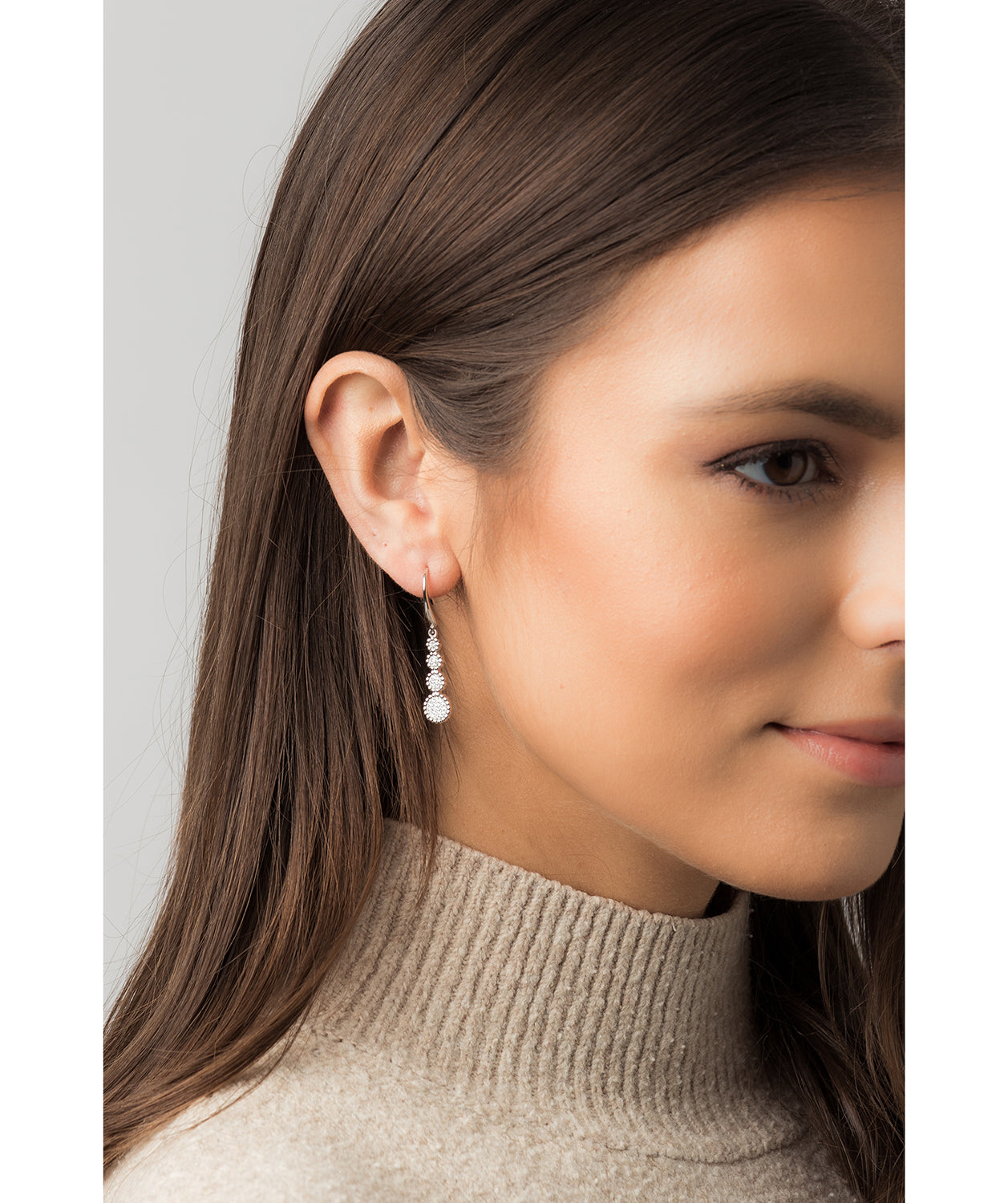 Gift Packaged 'Vezzana' 925 Silver Tiered Cubic Zirconia Earrings