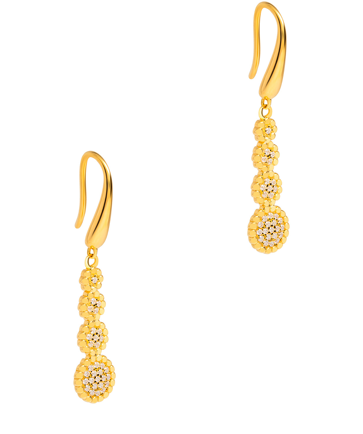 Gift Packaged 'Vezzana' 18ct Yellow Gold Plated 925 Silver Tiered Cubic Zirconia Earrings