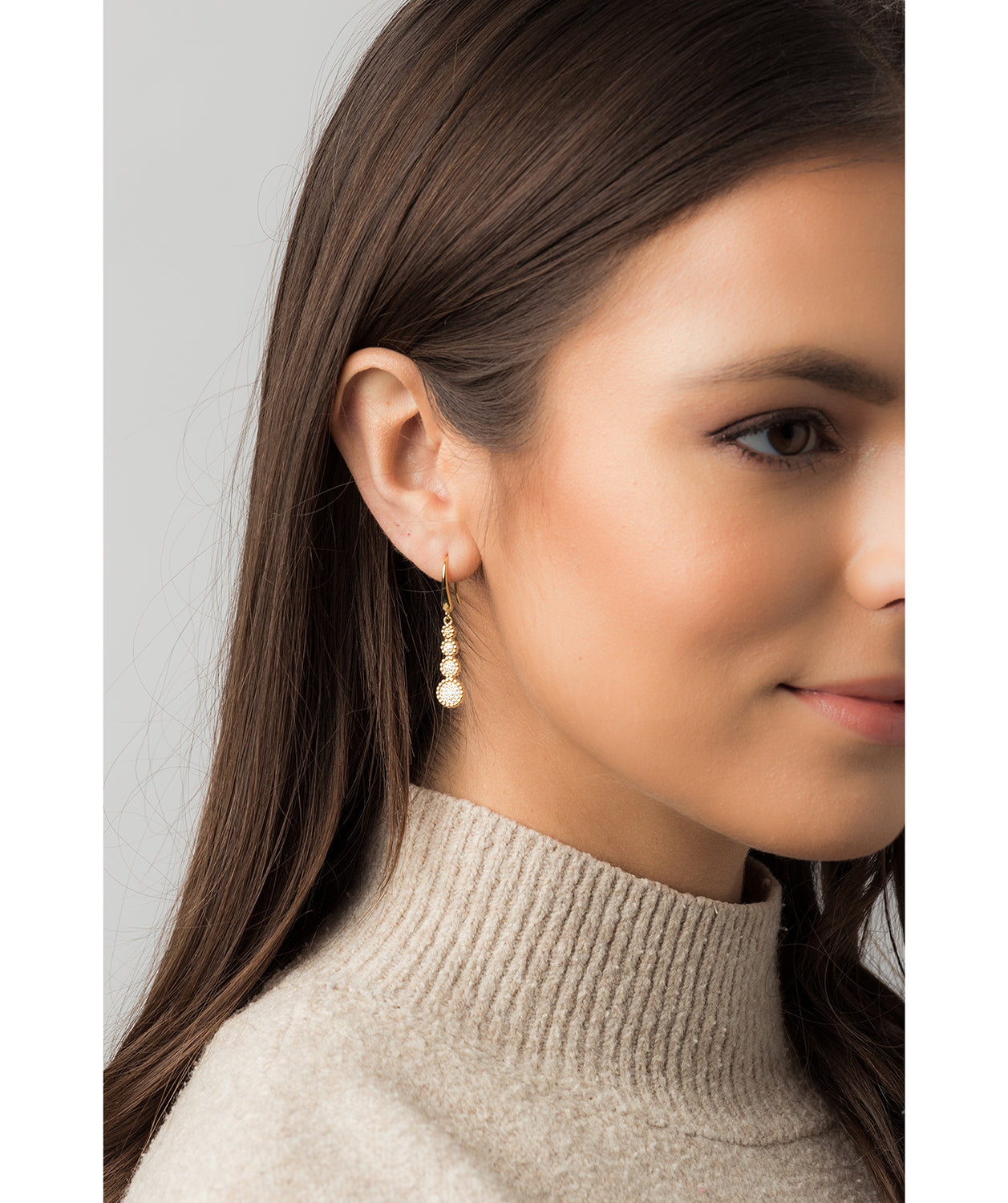 Gift Packaged 'Vezzana' 18ct Yellow Gold Plated 925 Silver Tiered Cubic Zirconia Earrings