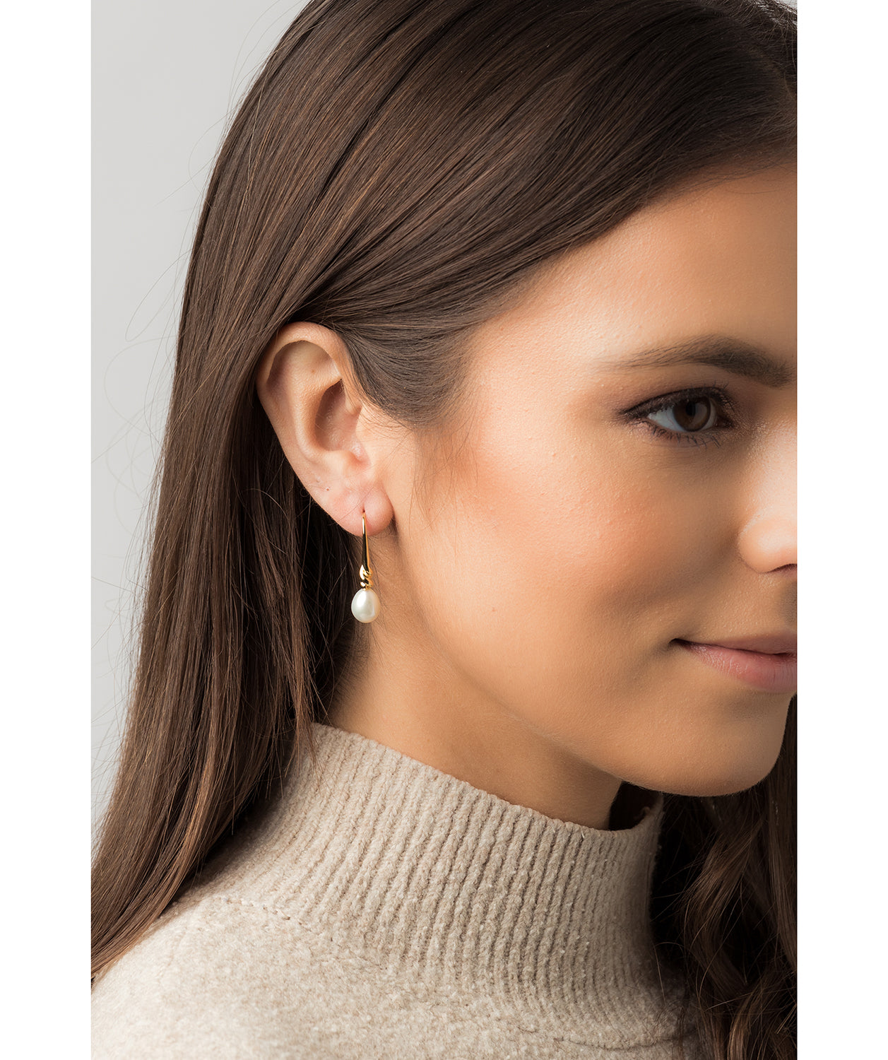 Gift Packaged 'Libration' 18ct Yellow Gold Plated 925 Silver & Freshwater Pearl Drop Earrings