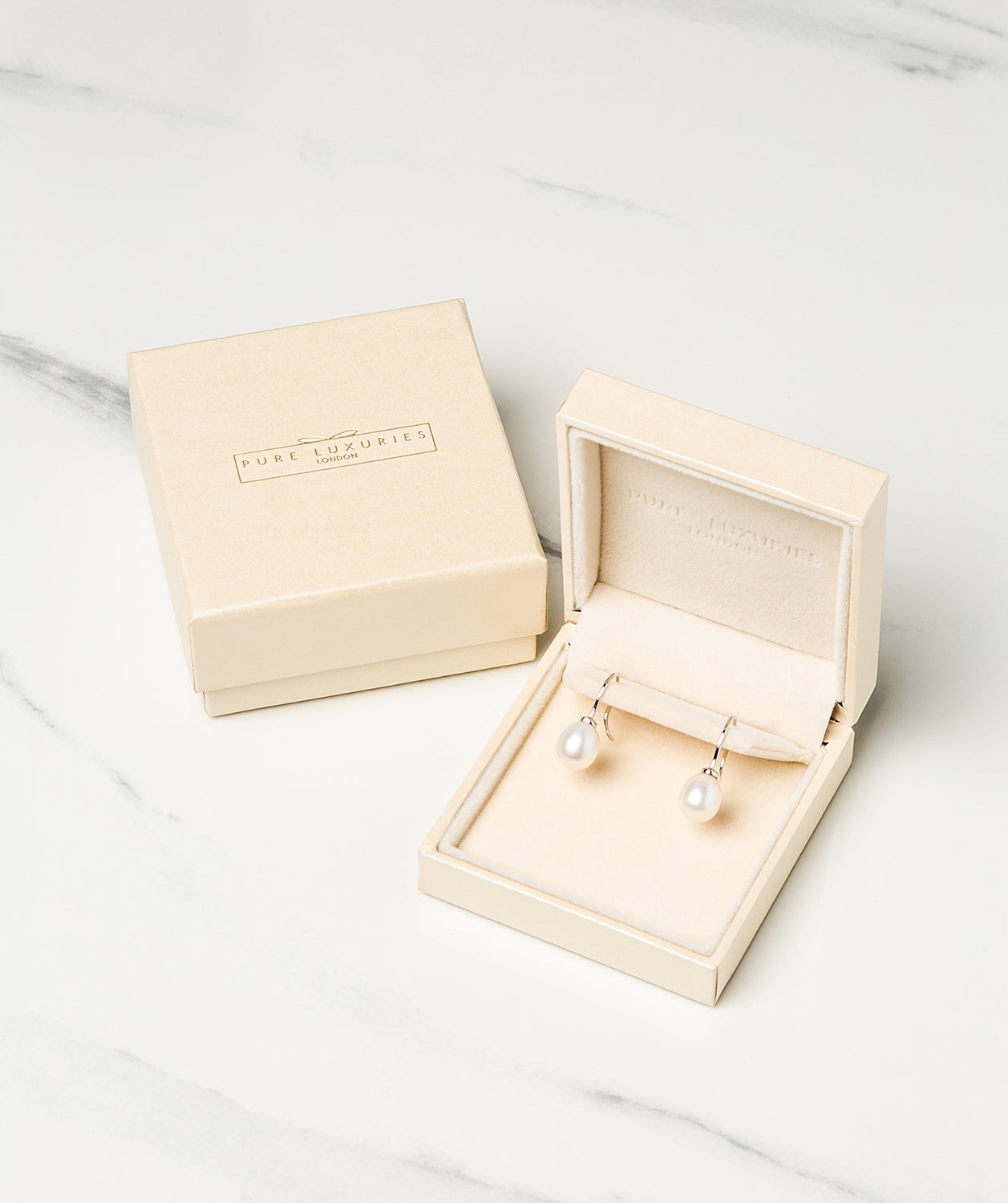 Gift Packaged 'Cadiz' 925 Silver & Freshwater Pearl Drop Earrings