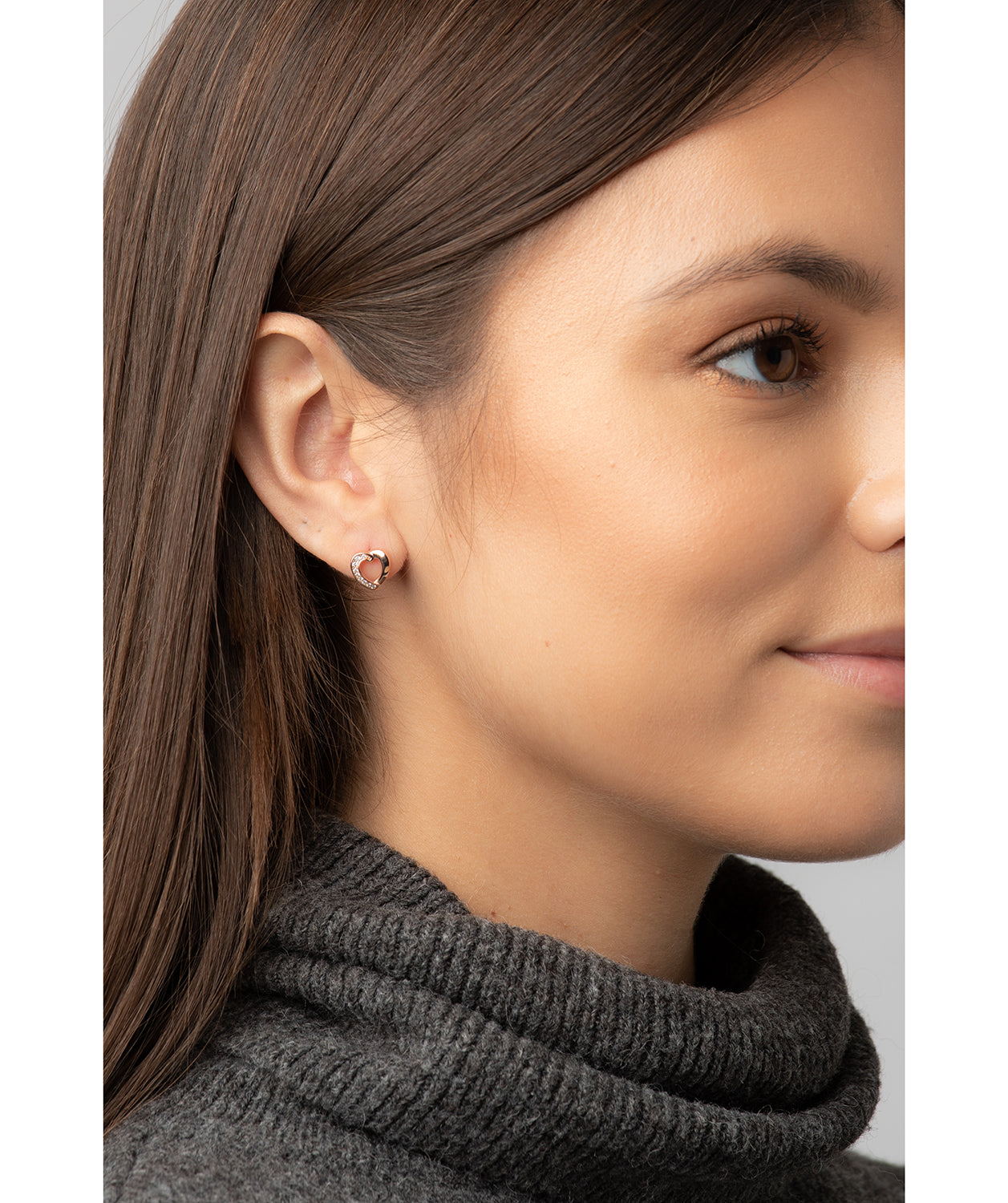 Gift Packaged 'Viviane' 18ct Rose Gold Plated 925 Silver Heart Earrings