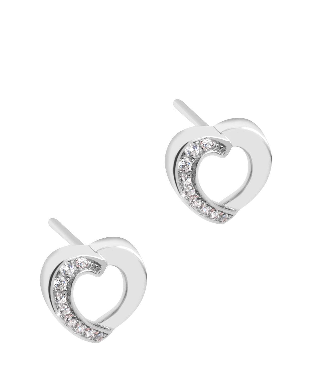 Gift Packaged 'Viviane' Rhodium 925 Silver Heart Earrings