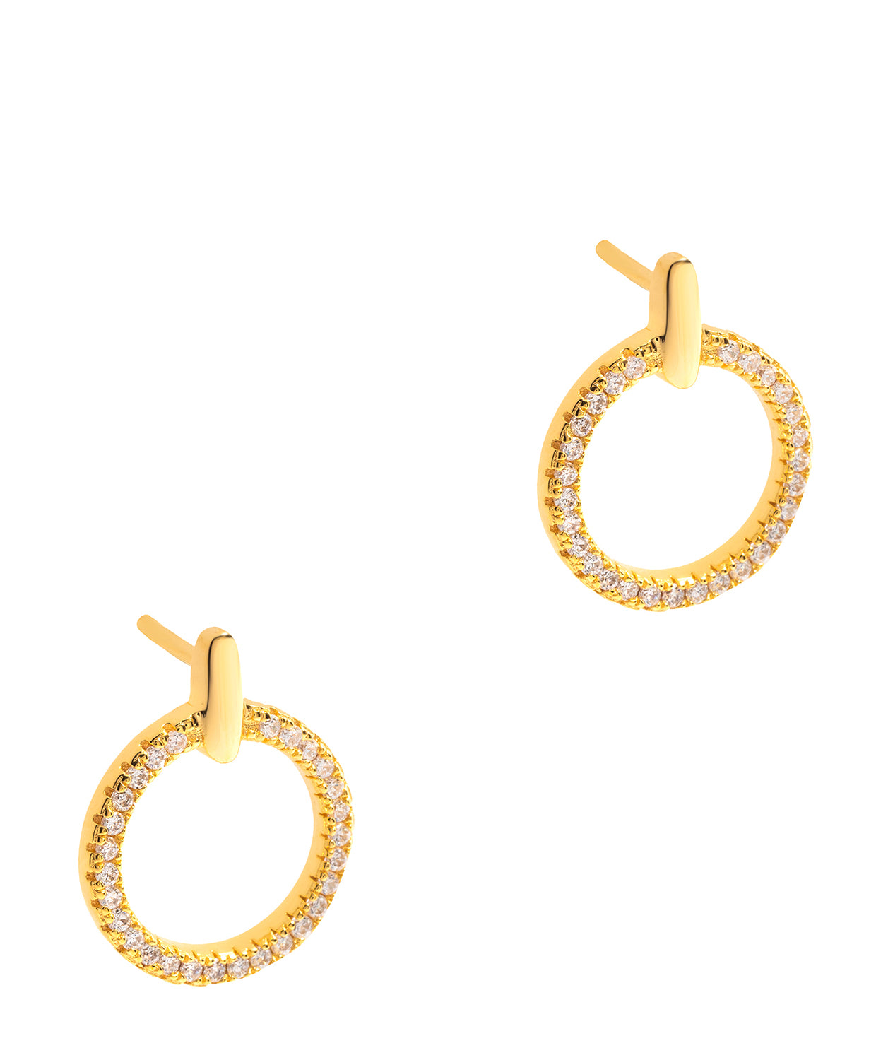 Gift Packaged 'Hervey' 18ct Yellow Gold Plated 925 Silver & Cubic Zirconia Earrings