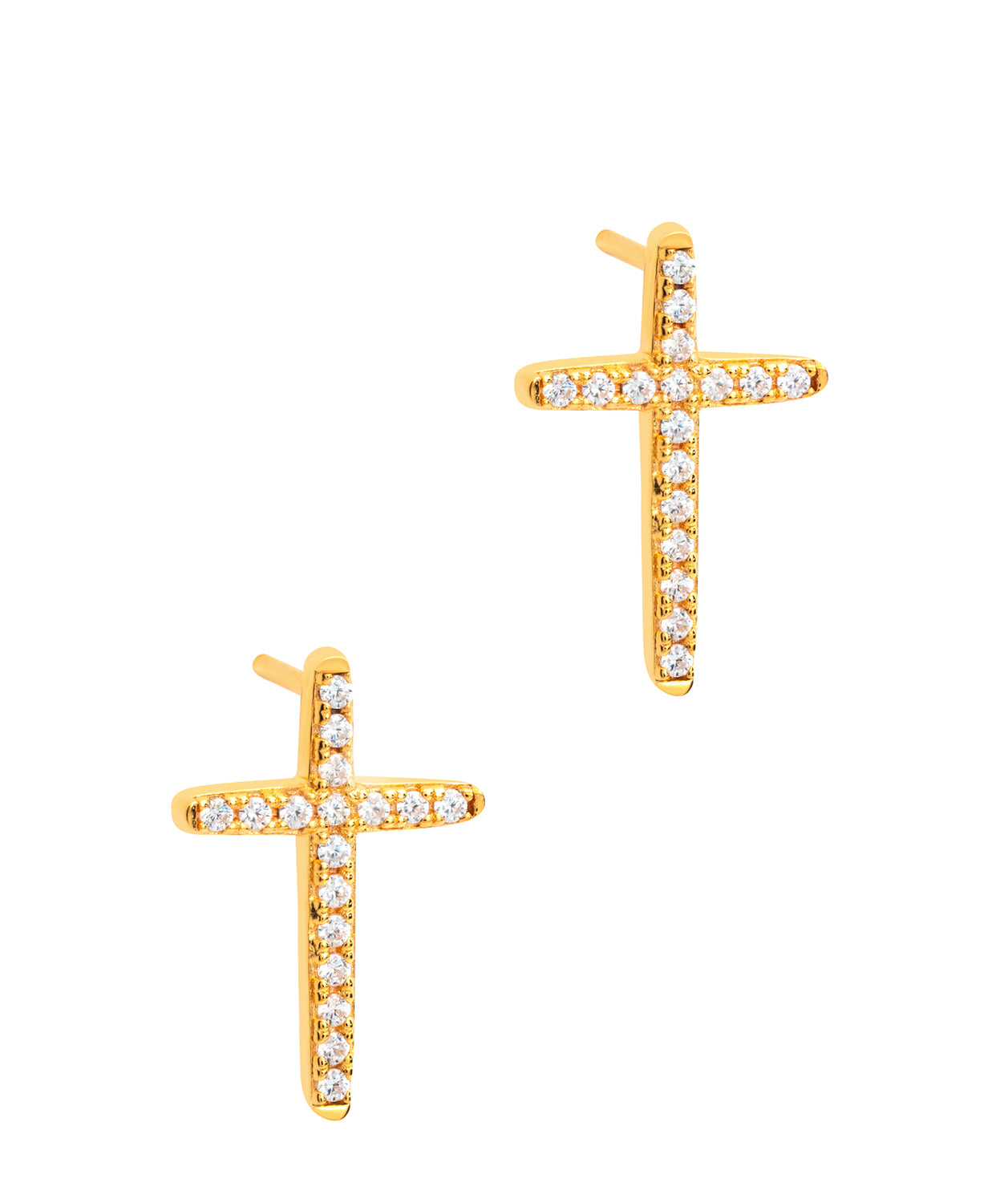 Gift Packaged 'Strand' 18ct Yellow Gold Plated 925 Silver & Cubic Zirconia Earrings