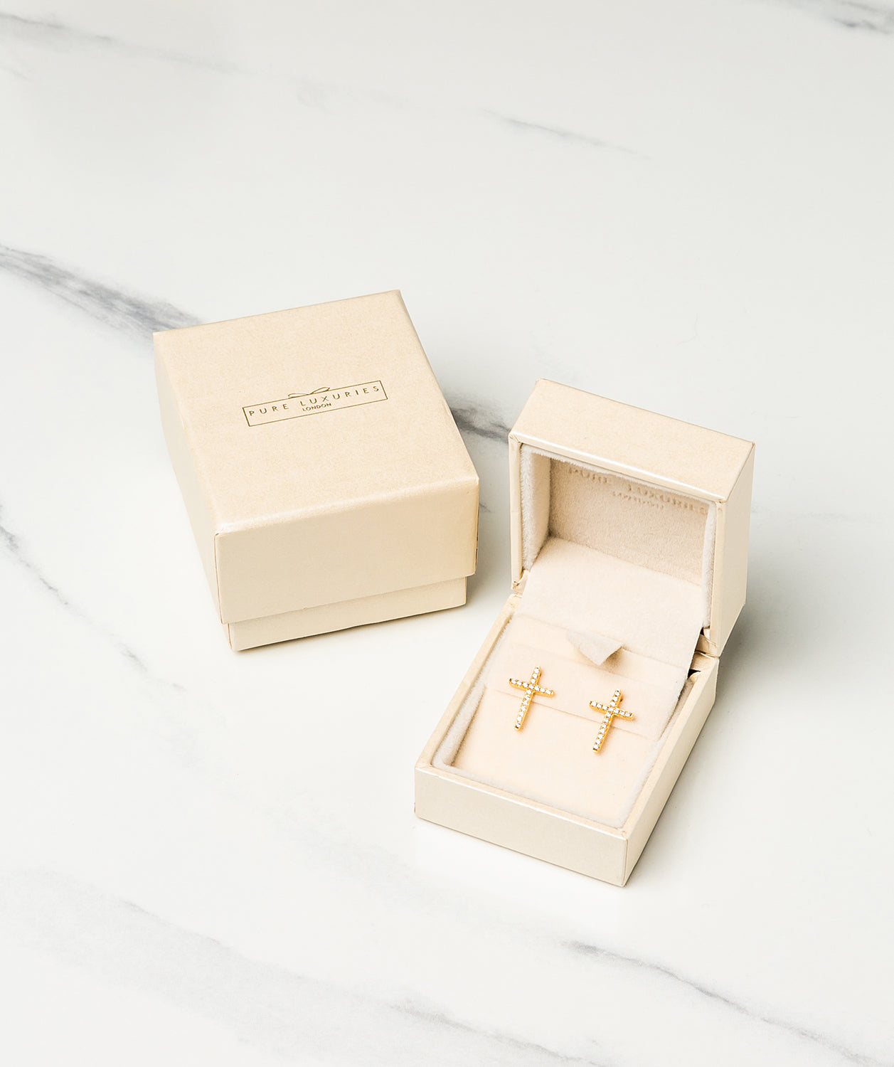 Gift Packaged 'Strand' 18ct Yellow Gold Plated 925 Silver & Cubic Zirconia Earrings