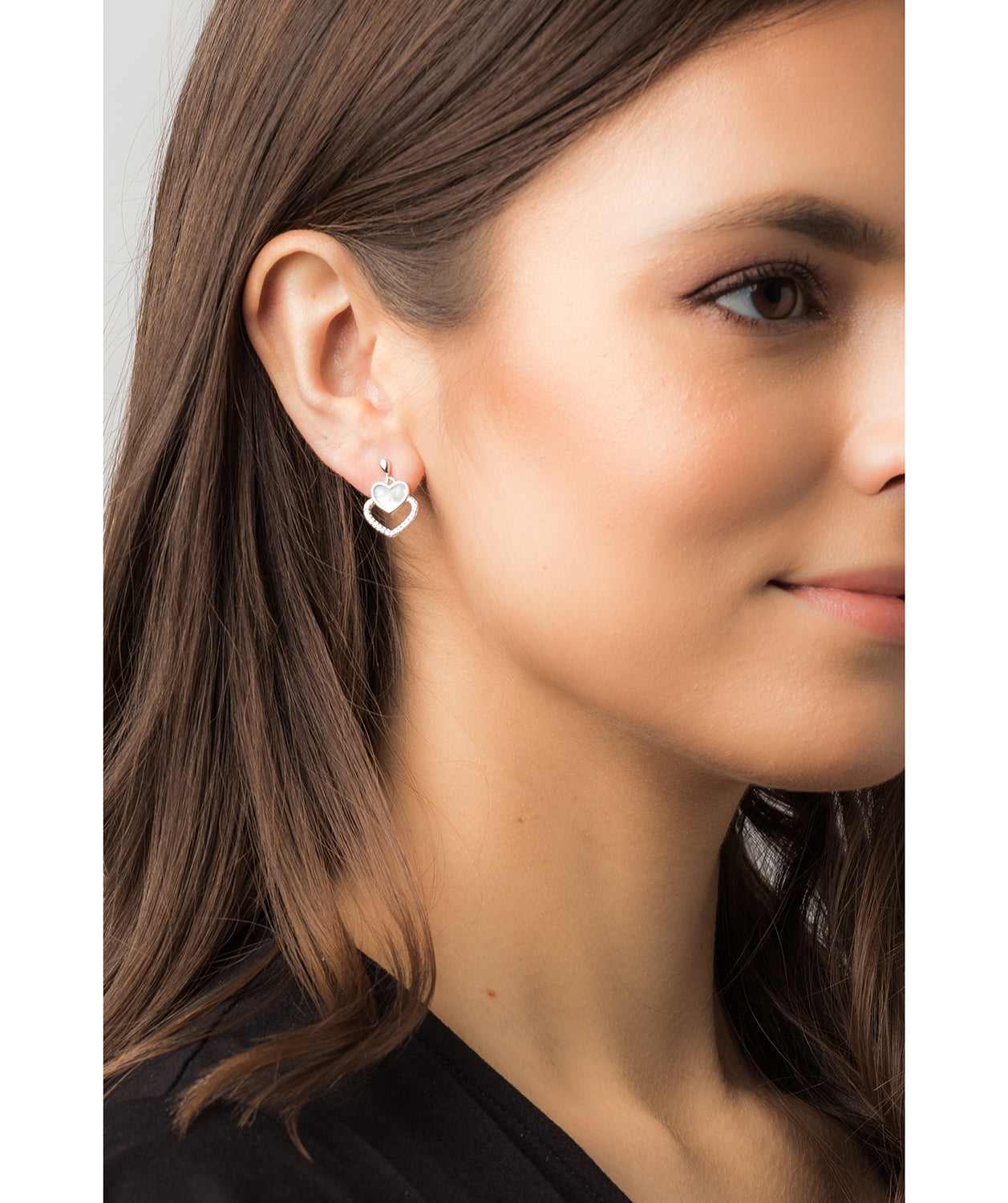 Gift Packaged 'Galli' 925 Silver & Shell Pearl Heart Earrings