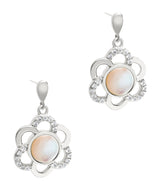 Gift Packaged 'Asquith' Rhodium Plated 925 Silver & Shell Pearl Sparkle Earrings