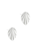 Gift Packaged 'Gsell' 925 Silver Leaf Design Stud Earrings