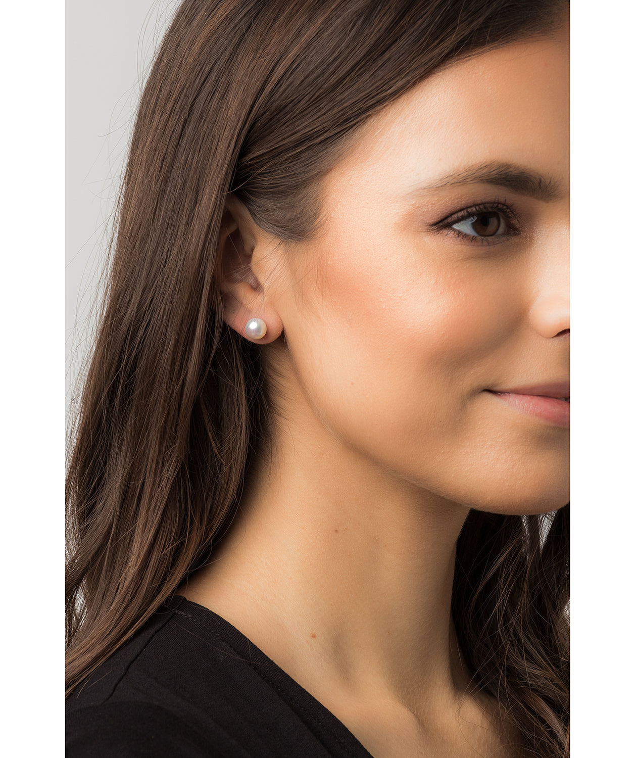 Gift Packaged 'Oberly' Rhodium Plated 925 Silver & Freshwater Pearl Stud Earrings