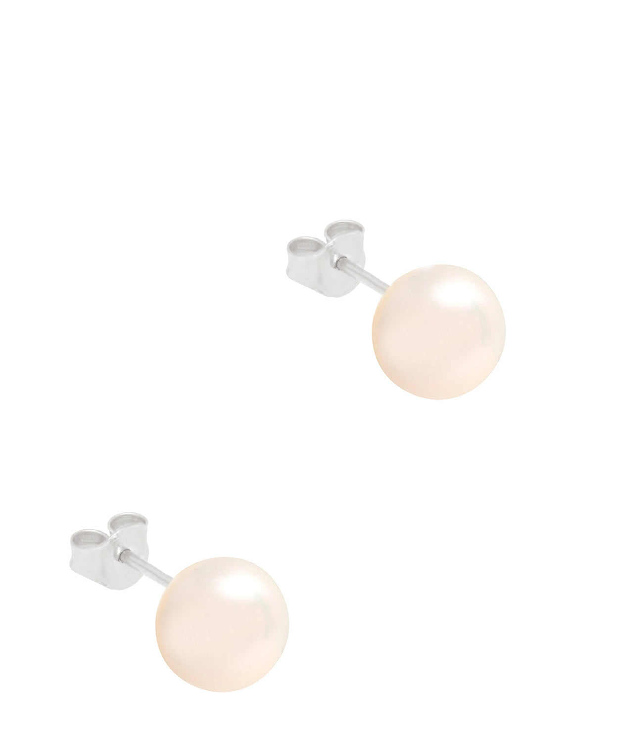 Gift Packaged 'Kinga' Rhodium Plated 925 Silver & Freshwater Pearl Stud Earrings