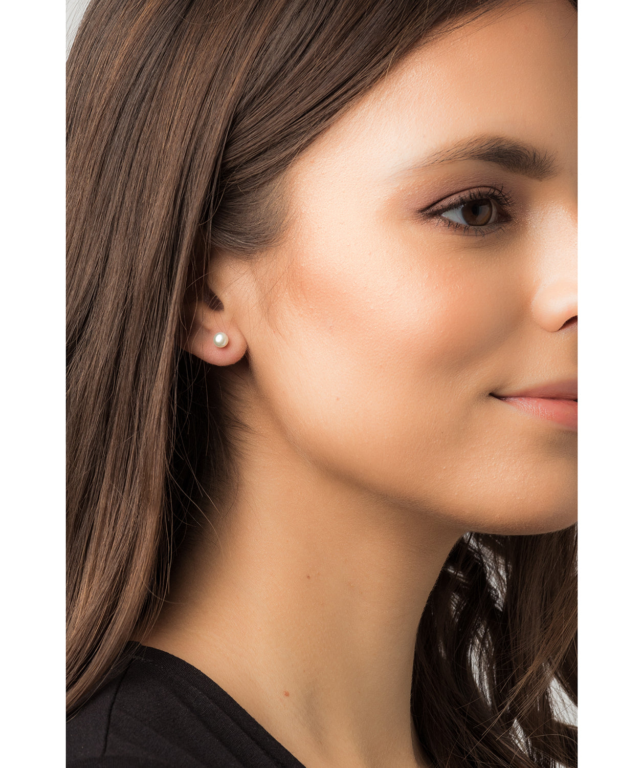 Gift Packaged 'Kinga' Rhodium Plated 925 Silver & Freshwater Pearl Stud Earrings