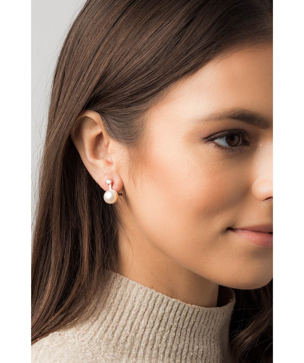 Gift Packaged 'Holton' 18ct Rose Gold Plated 925 Silver & Freshwater Pearl Sparkle Earrings