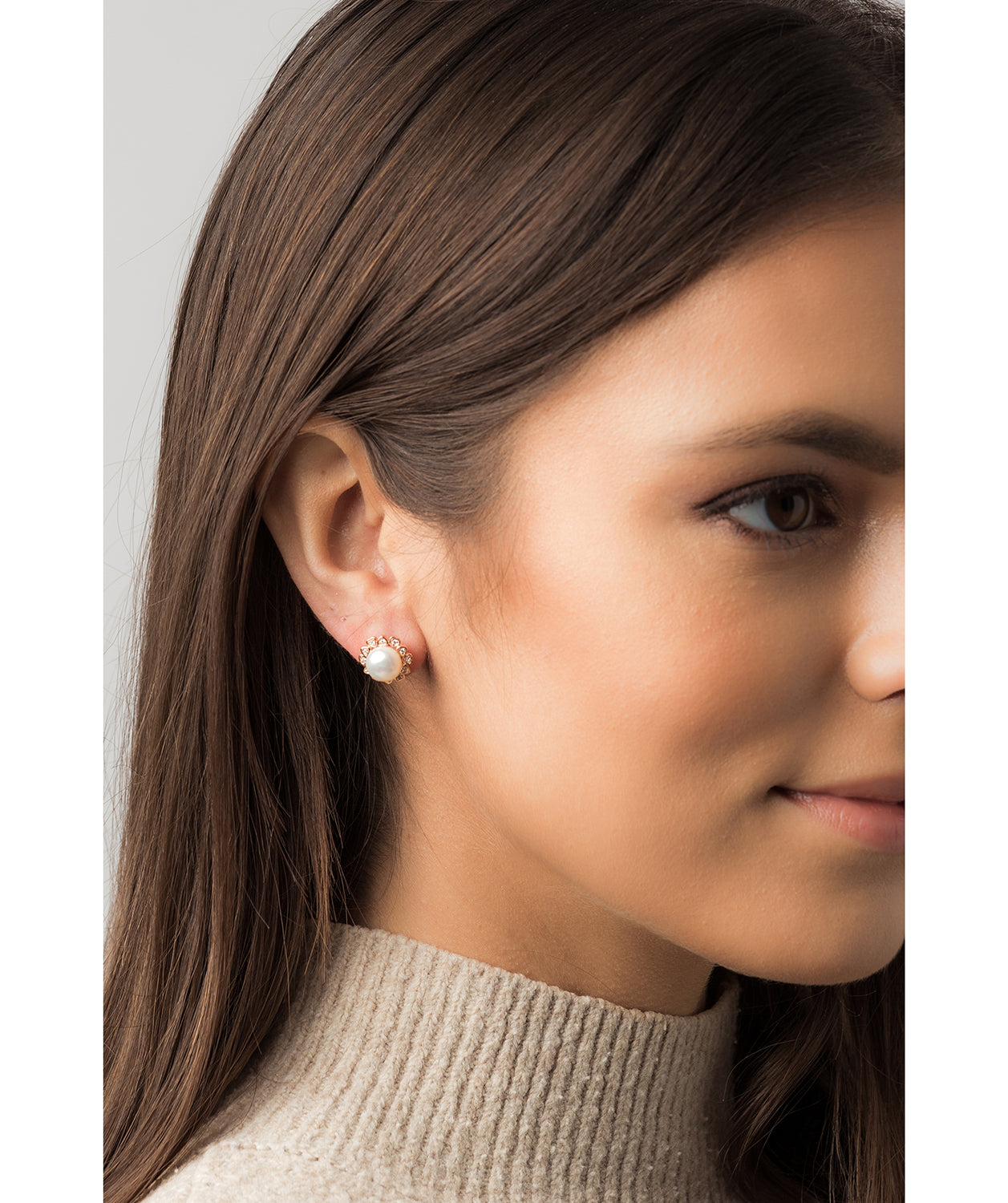 Gift Packaged 'Beaufort' 18ct Rose Gold Plated 925 Silver Freshwater Pearl Sparkle Earrings