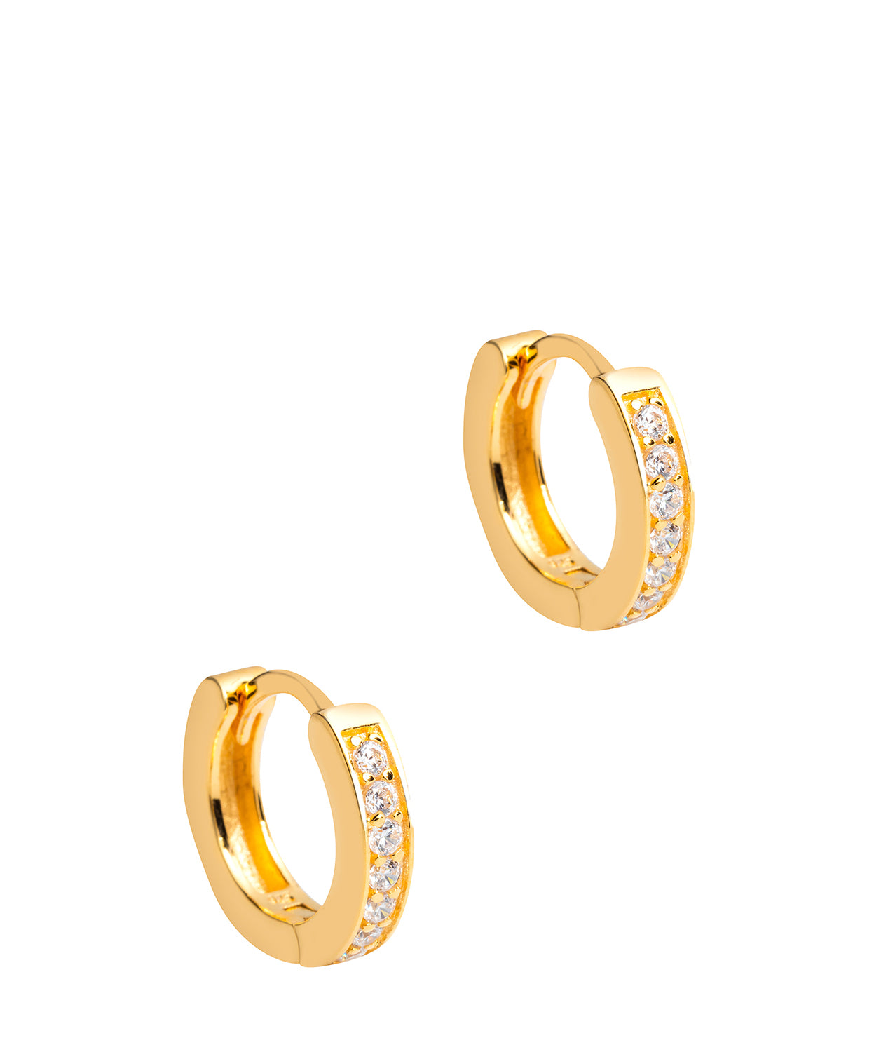 'Alison' Yellow Gold Plated Sterling Silver Hoop Earrings Pure Luxuries London