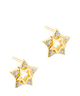Gift Packaged 'Delisle' 18ct Yellow Gold Plated 925 Silver & Cubic Zirconia Star Stud Earrings