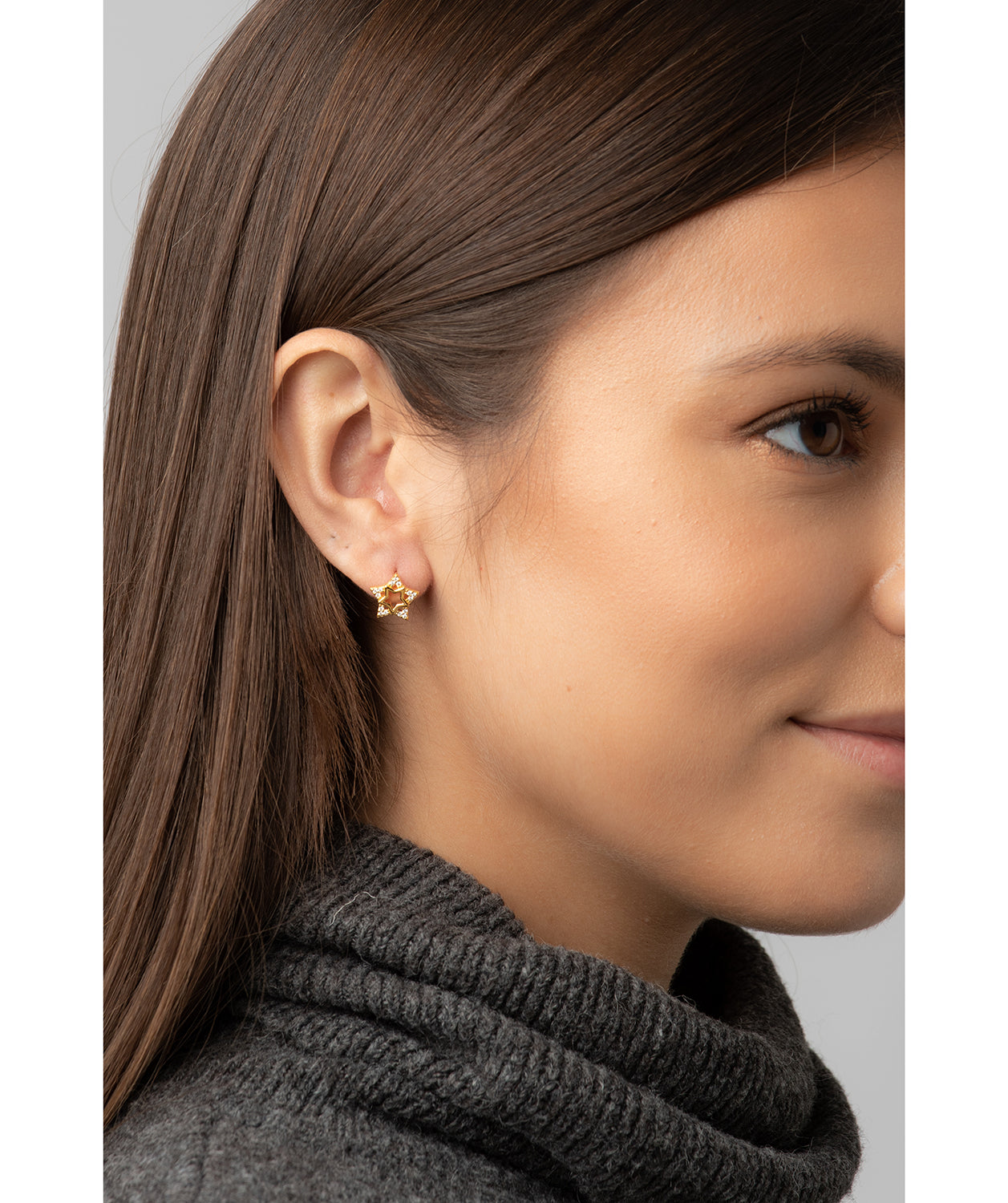 Gift Packaged 'Delisle' 18ct Yellow Gold Plated 925 Silver & Cubic Zirconia Star Stud Earrings