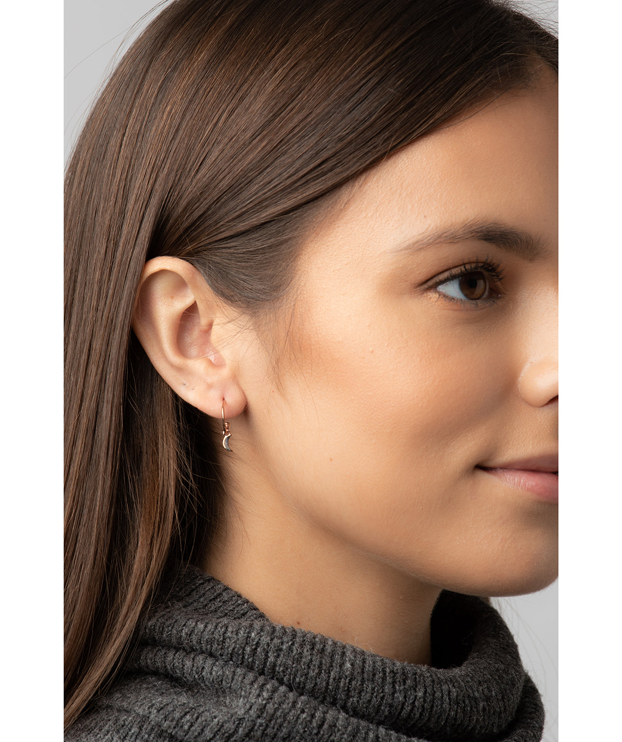 Gift Packaged 'Jacqueline' 18ct Rose Gold Plated 925 Silver Star & Moon Hoop Earrings