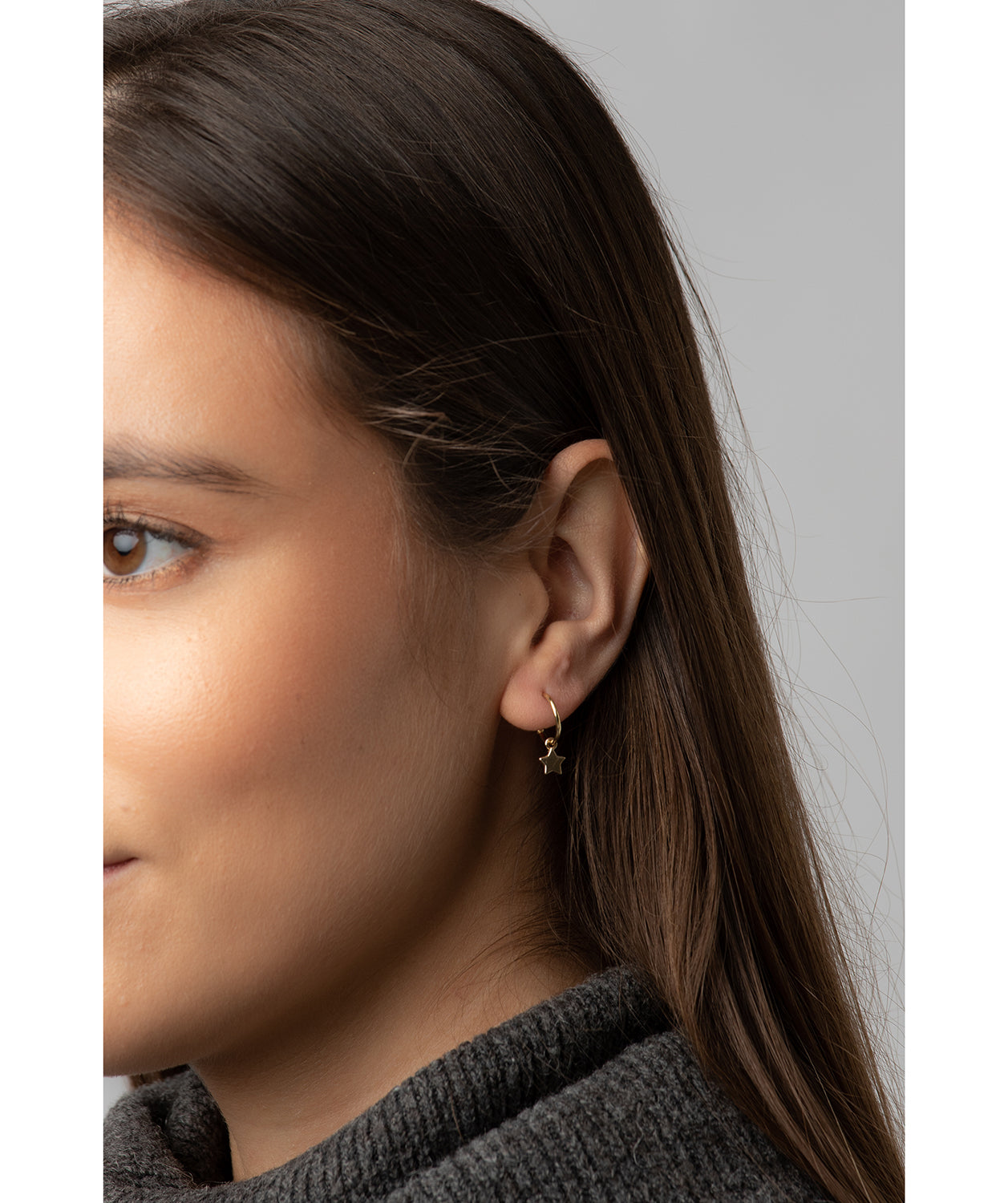 Gift Packaged 'Jacqueline' 18ct Yellow Gold Plated 925 Silver Star & Moon Hoop Earrings