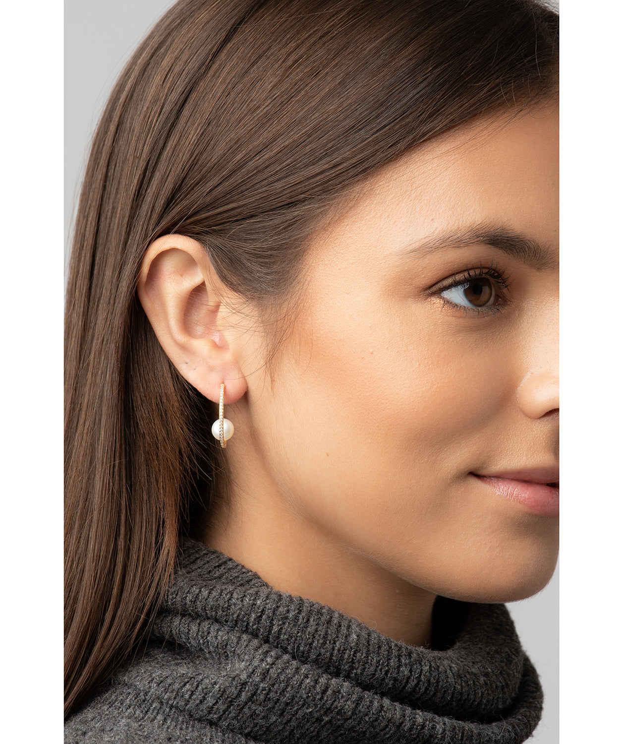 Gift Packaged 'Leroux' 18ct Yellow Gold Plated 925 Silver Hanging Freshwater Pearl Earrings