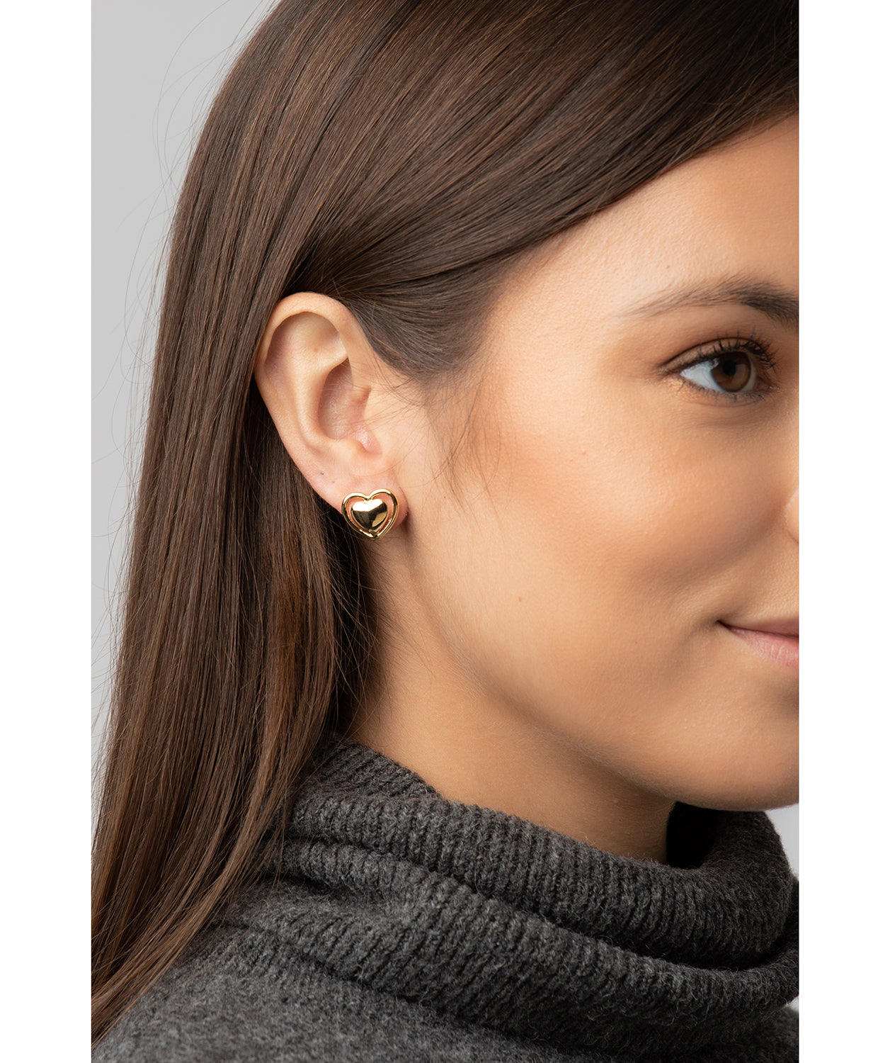 Gift Packaged 'Violette' 18ct Rose Gold & Rhodium Plated 925 Silver Heart Earrings