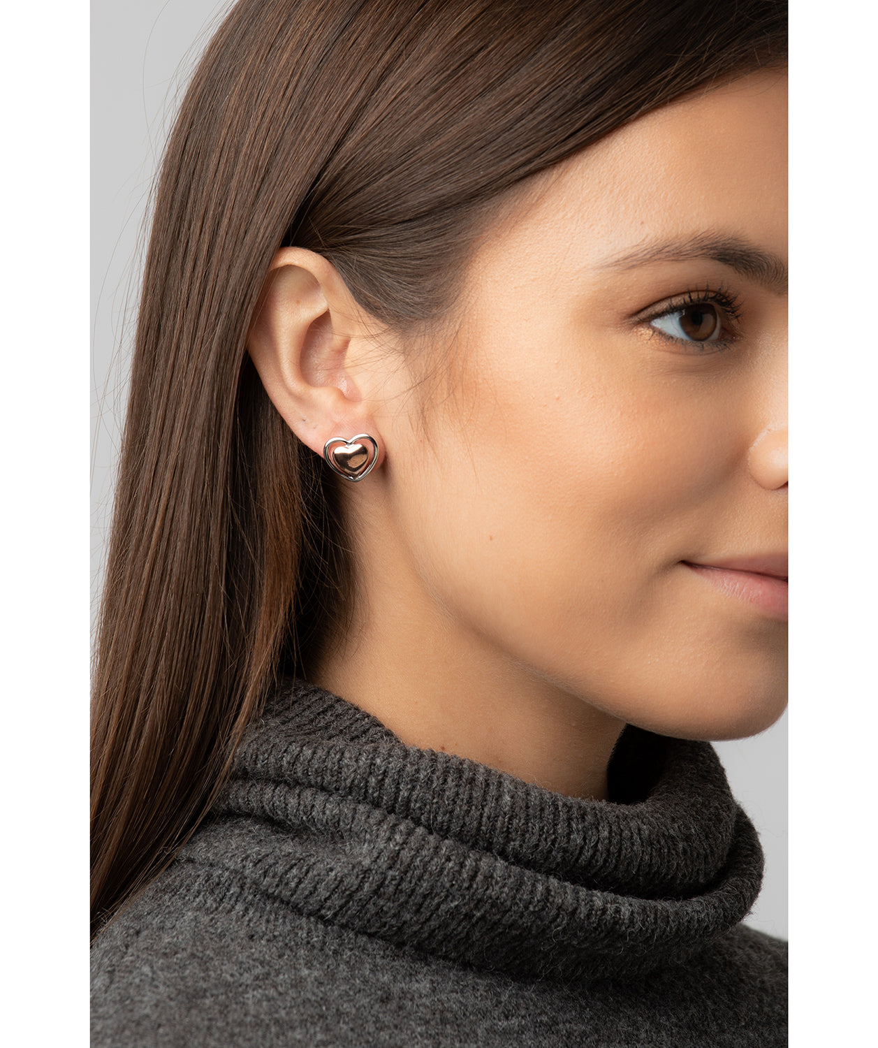 Gift Packaged 'Violette' 18ct Yellow Gold Plated 925 Silver Heart Earrings