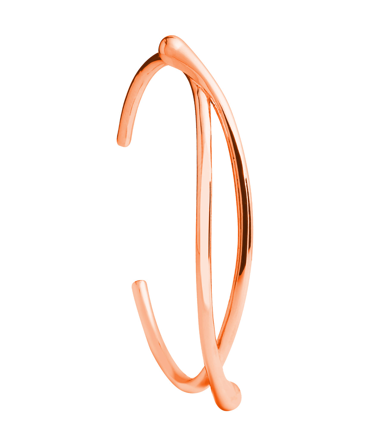 'Elle' Rose Gold Plated Sterling Silver Minimalist Bangle Pure Luxuries London